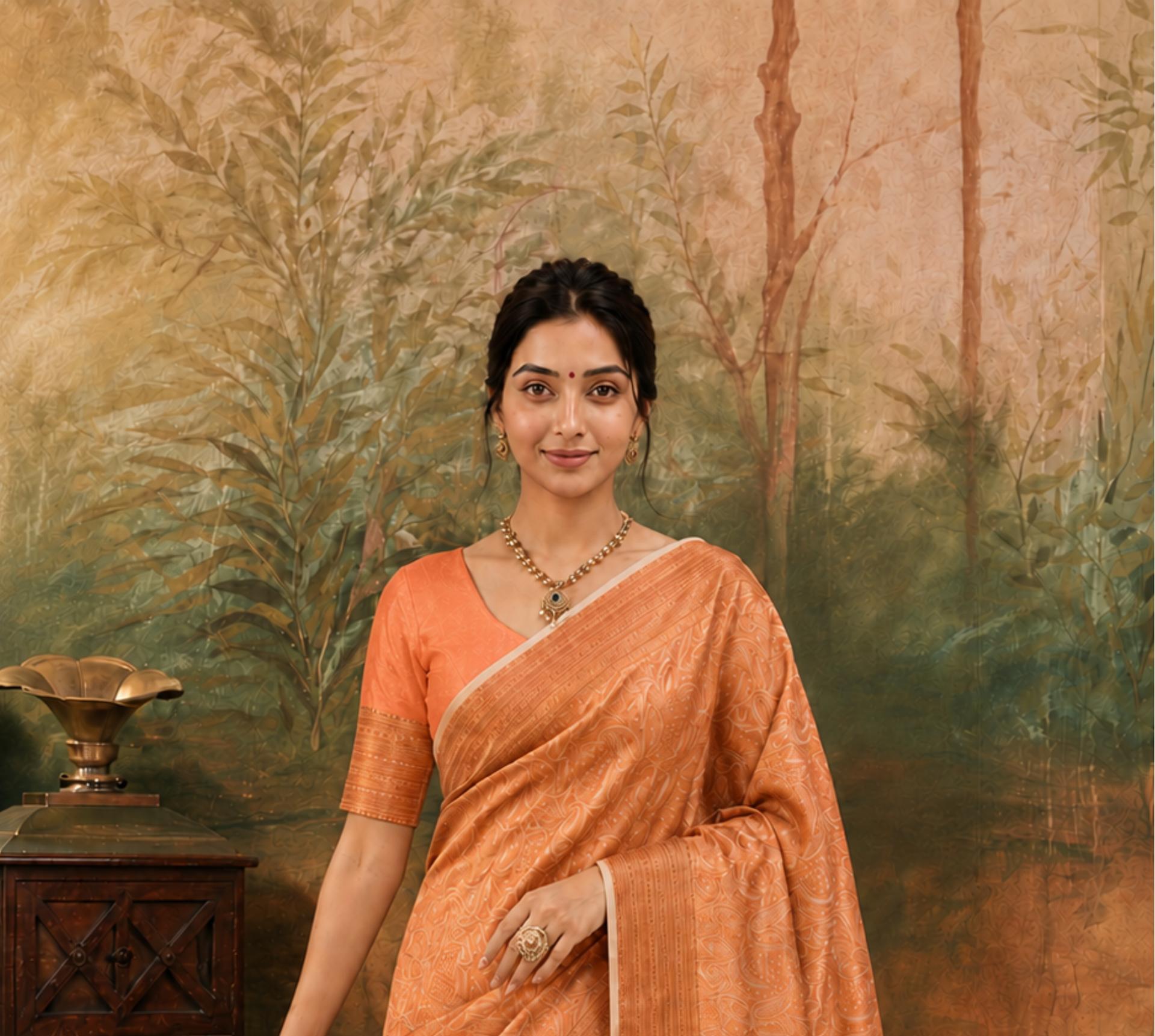 Rust Silk Saree image 2