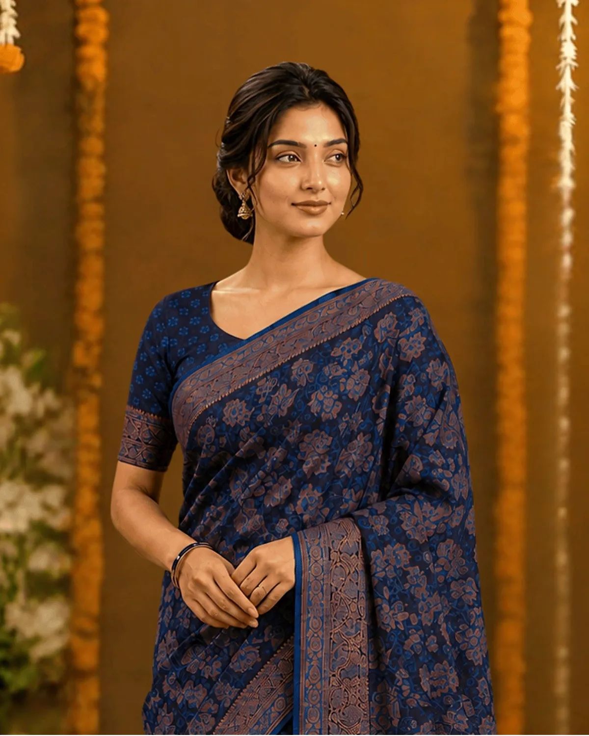 Neelambari Floral Printed Saree image 2