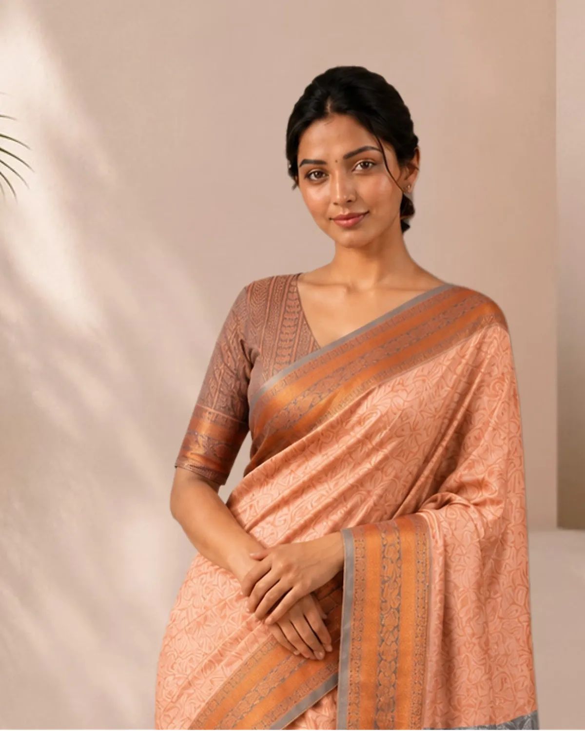 Peach Anvika Silk Saree image 2