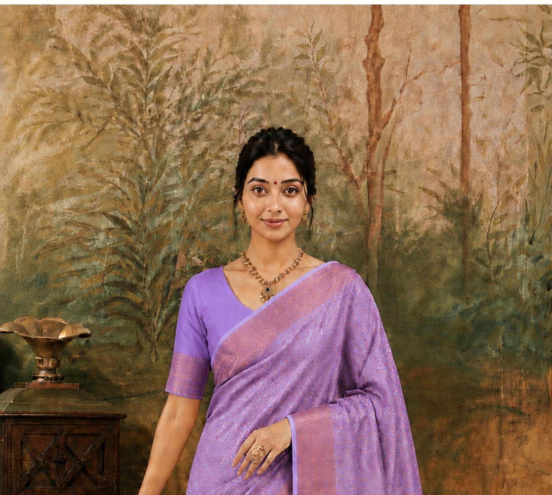 Lavender Silk Saree image 2