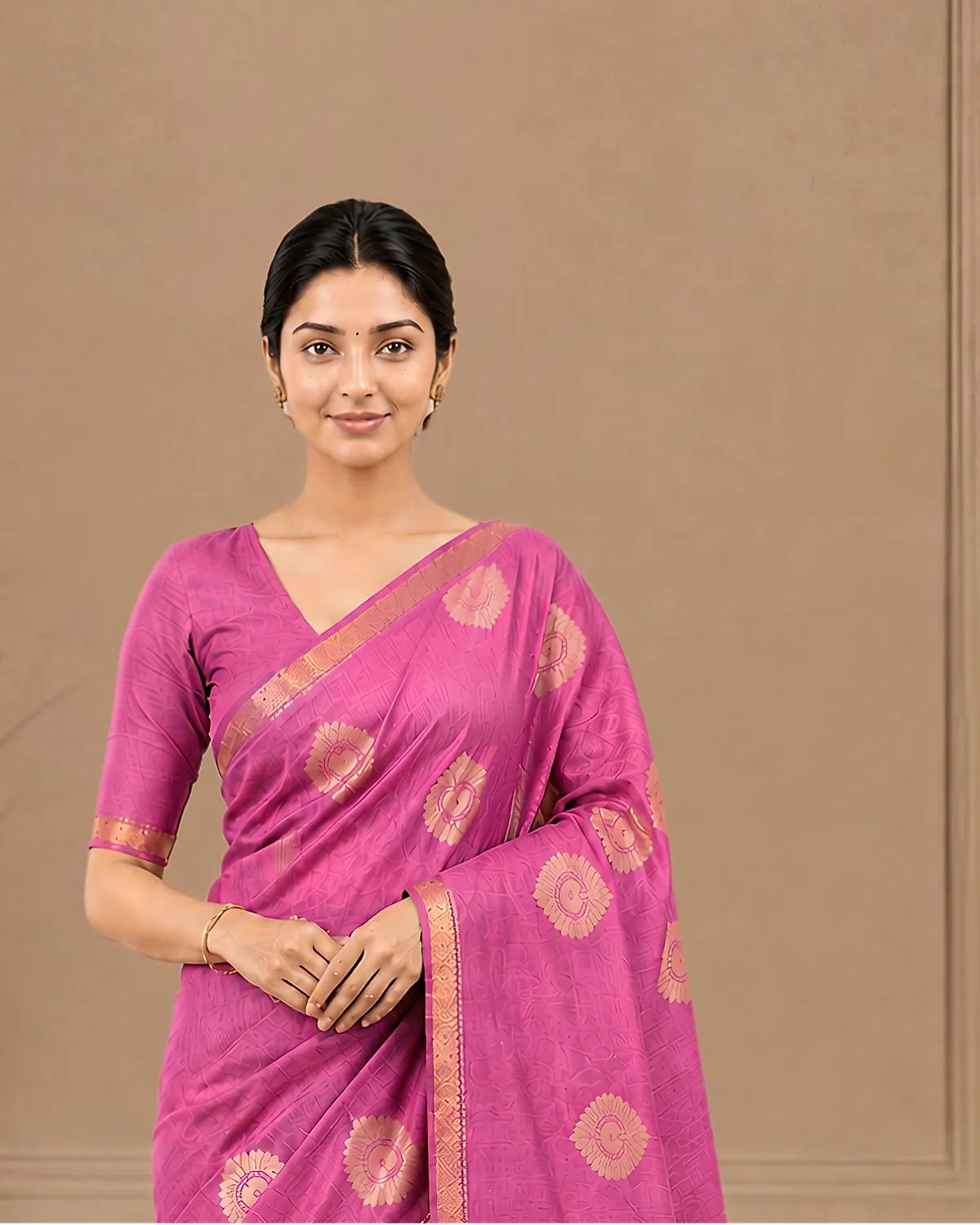 Gulabi Pink Handloom Saree image 2