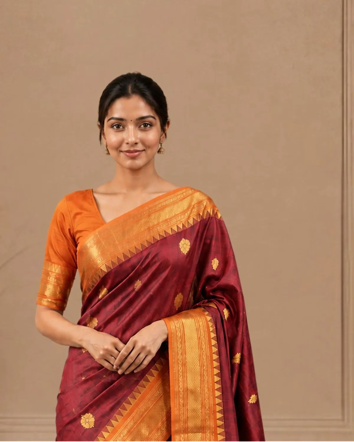 Kesar Maroon Handloom Saree image 2