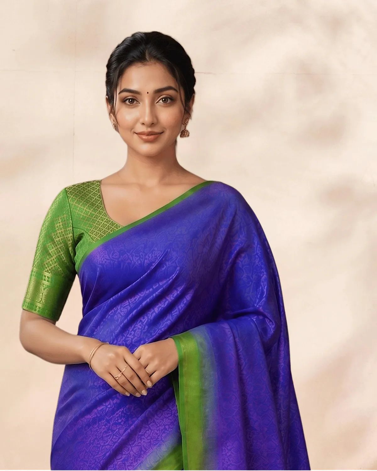 Purple Emerald – Kubera Soft Silk Saree image 2