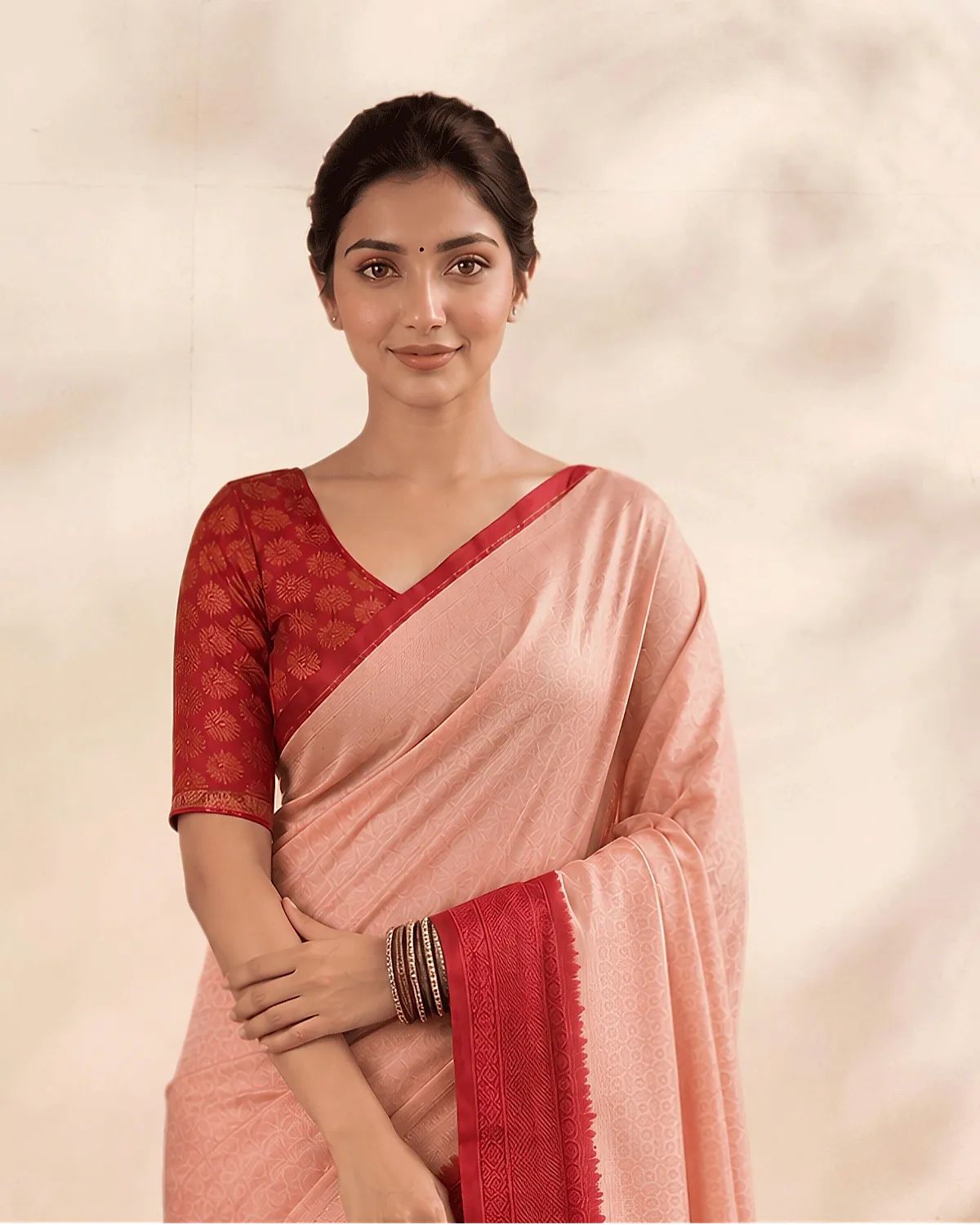 Peachwine – Kubera Soft Silk Saree image 2