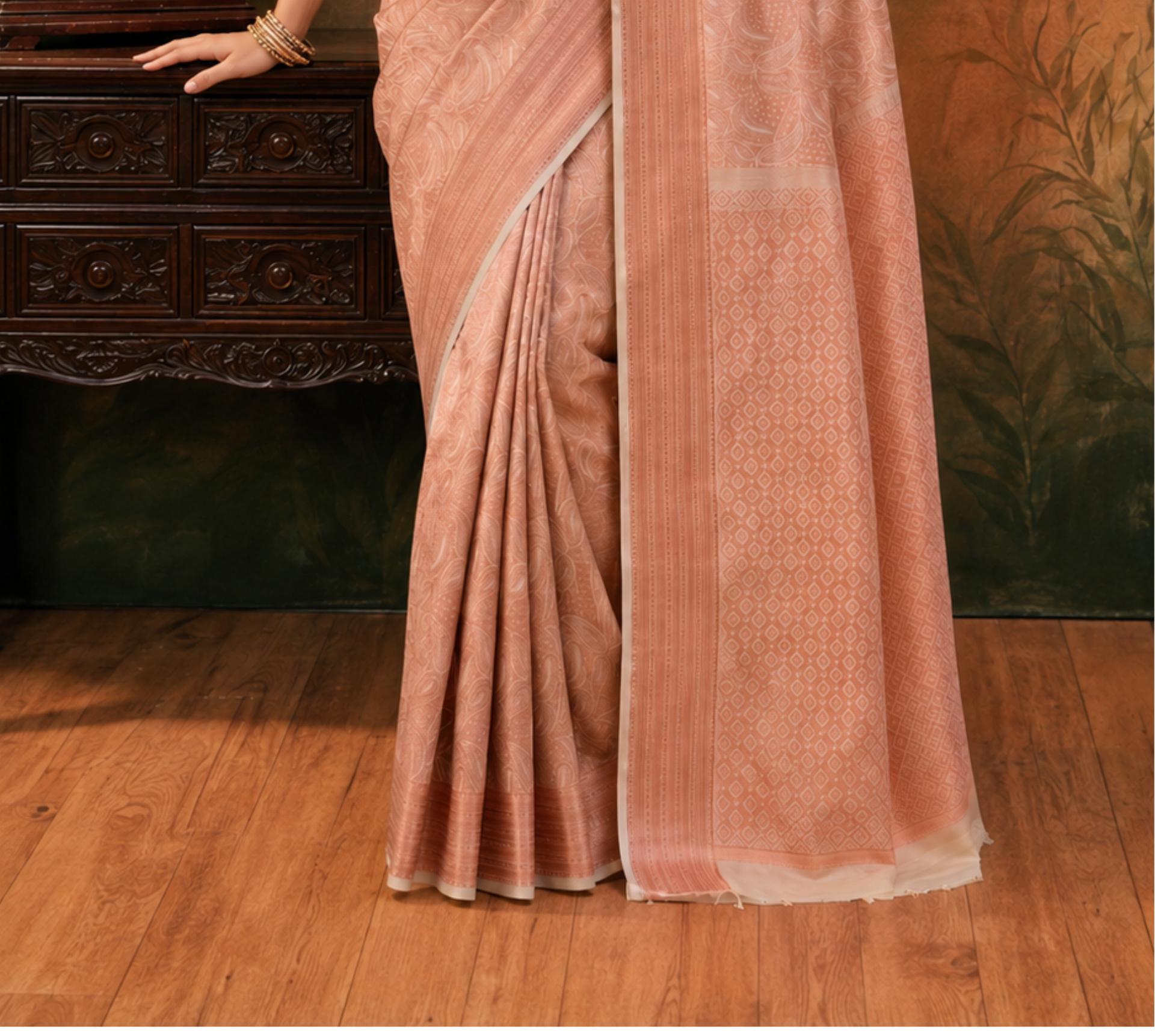 Peach Silk Saree image 3