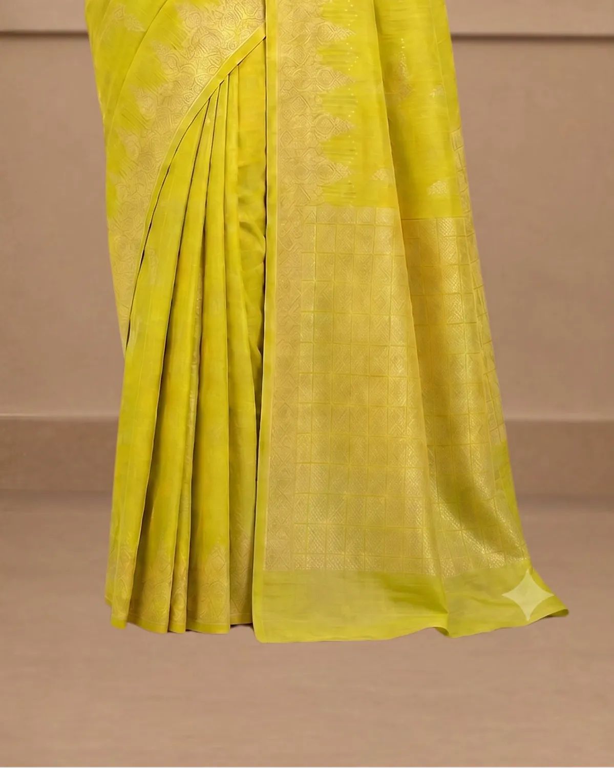 Lime Green Handloom Saree image 3