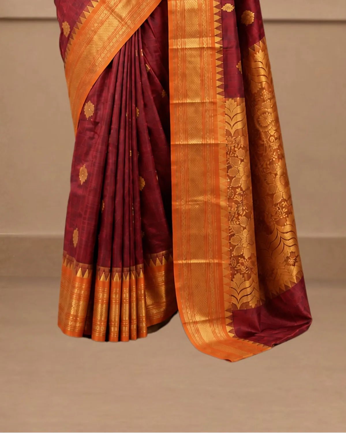 Kesar Maroon Handloom Saree image 3