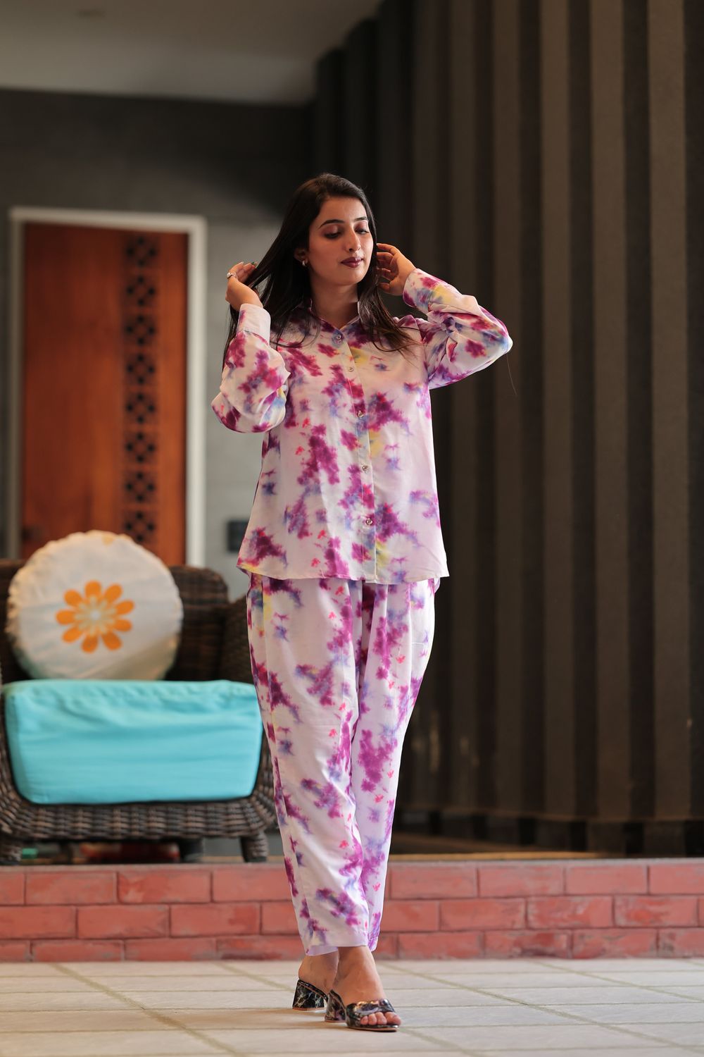 Laurel Muslin Tie And Dye Co-ord Set