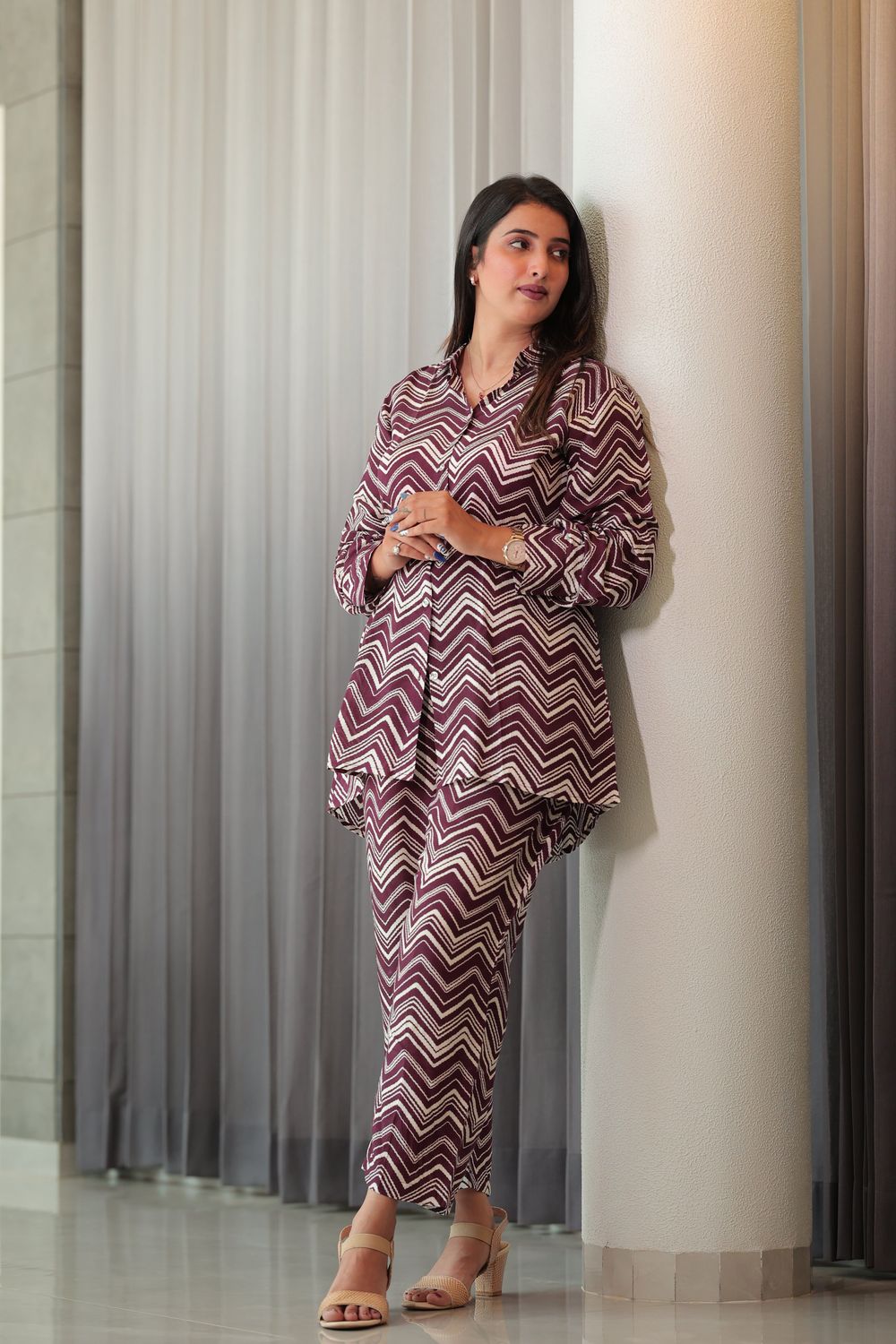 Eve Muslin Chevron Printed Co-ord Set image 3