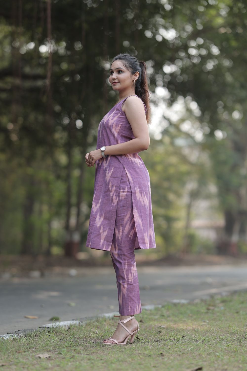 Swaraa Ikkat Cotton Kurta Co-ord Set image 2