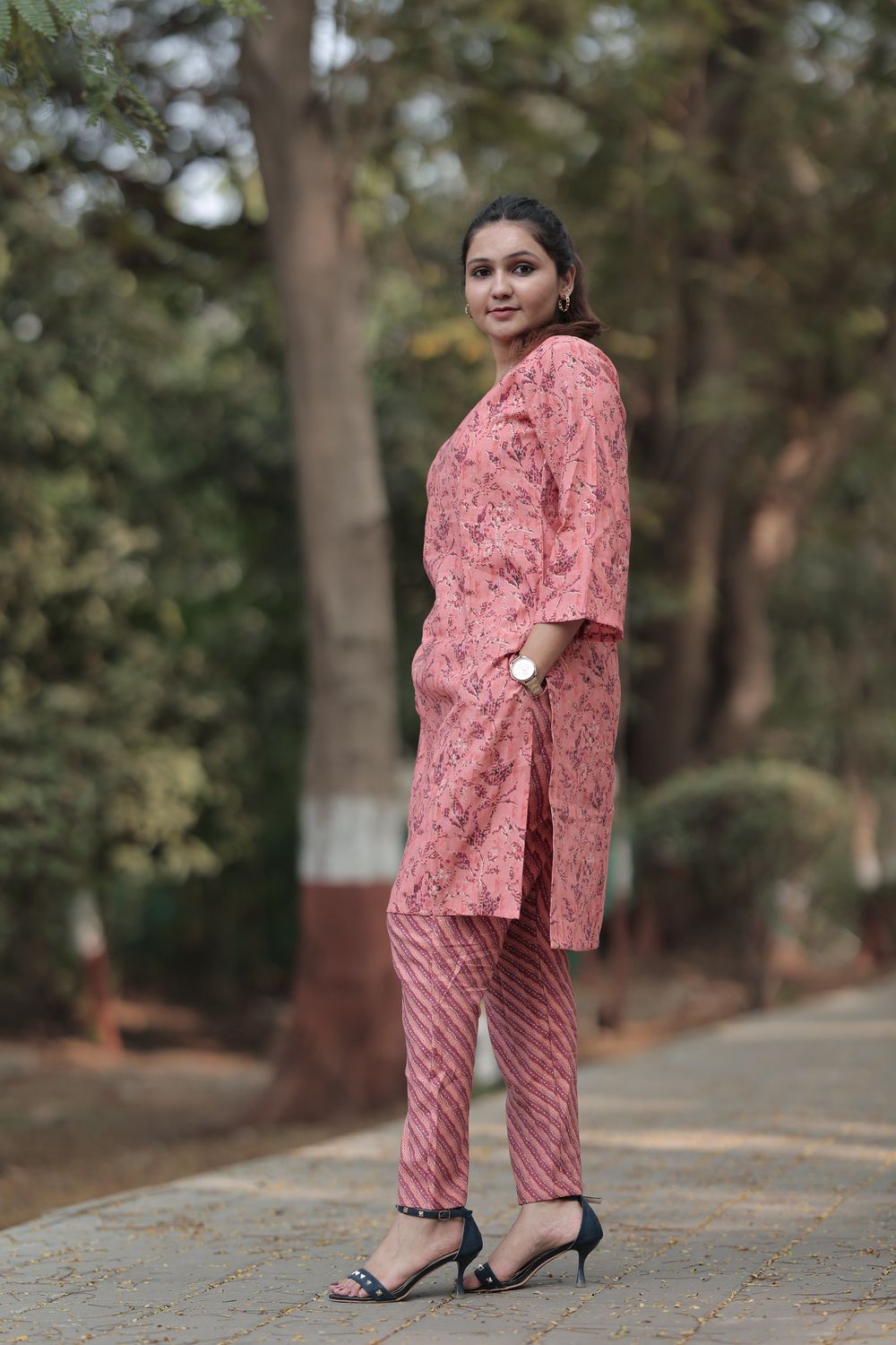 Anya Modal Chanderi Foil Print Kurta Co-ord Set image 3