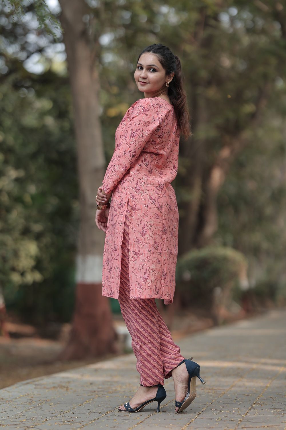 Anya Modal Chanderi Foil Print Kurta Co-ord Set image 4