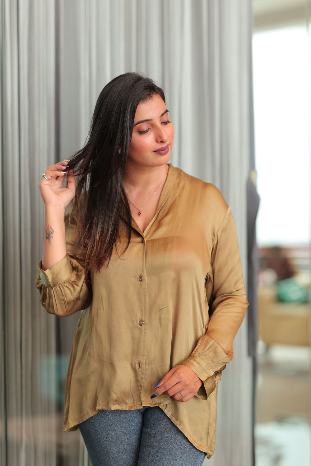 Anika Modal Satin Shirt