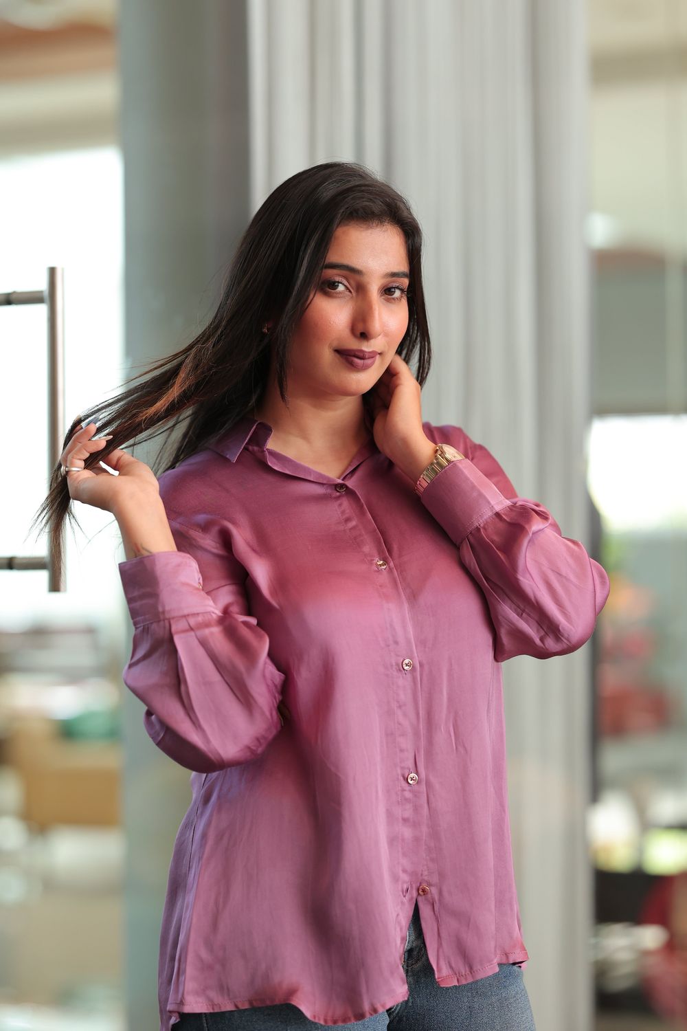 Alisha Modal Satin Shirt