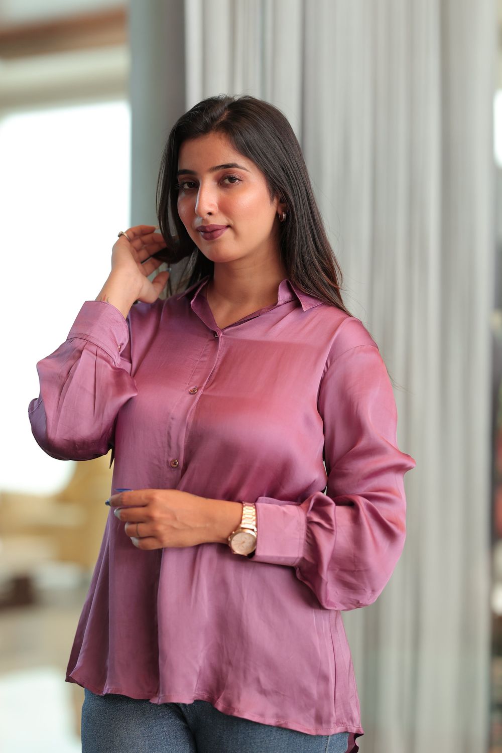 Alisha Modal Satin Shirt image 3