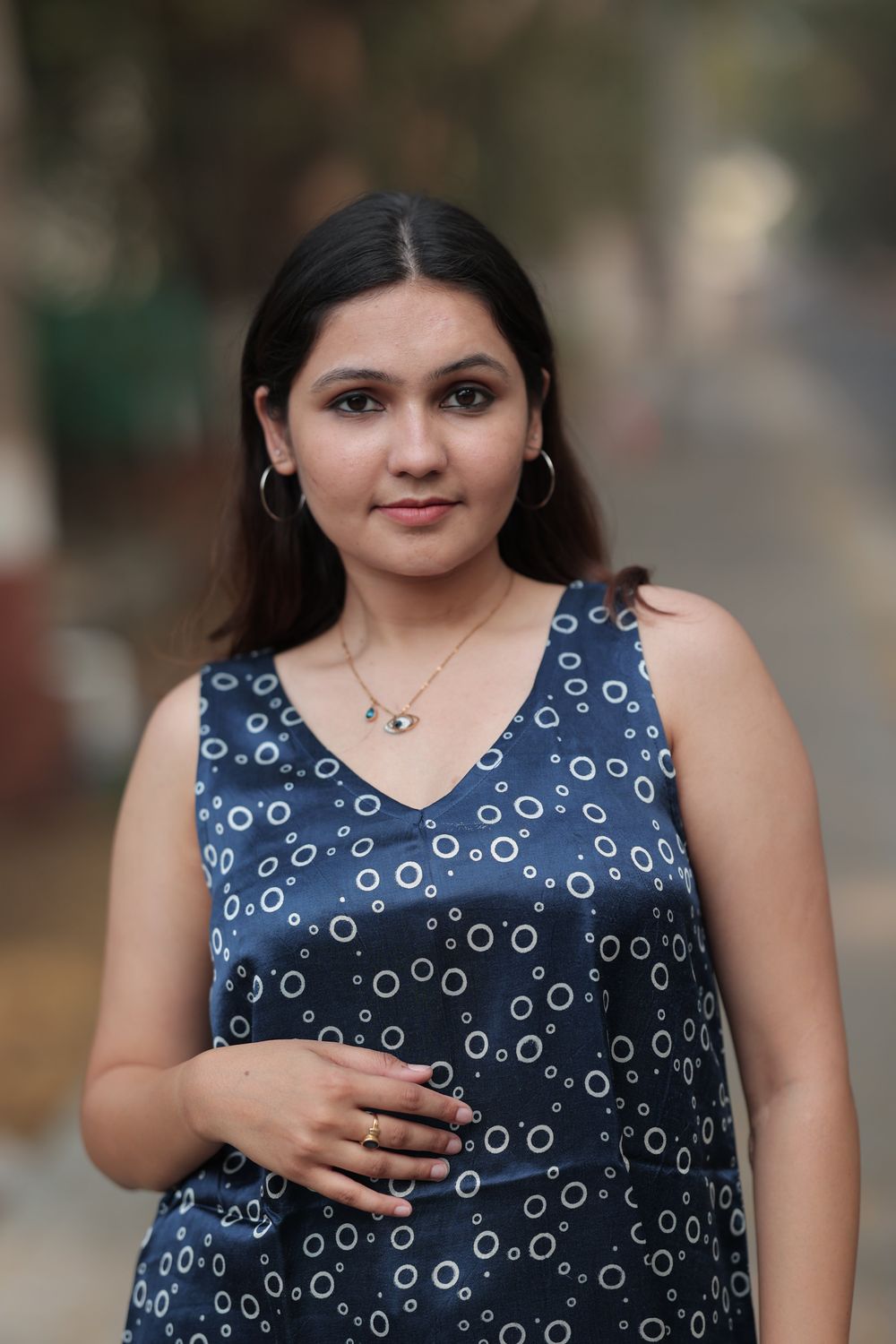 Diya Gajji Silk Dotted Top