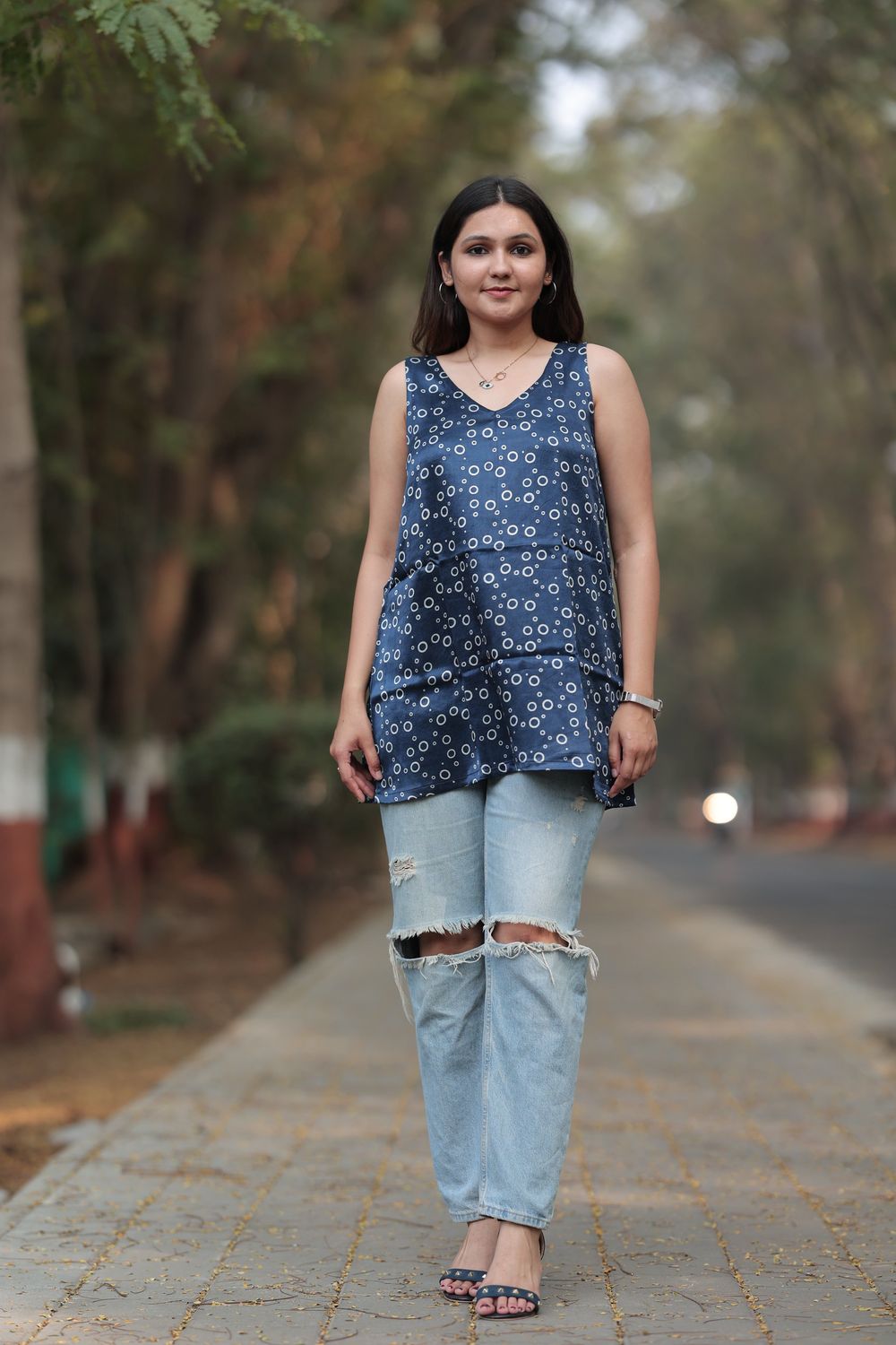 Diya Gajji Silk Dotted Top image 4