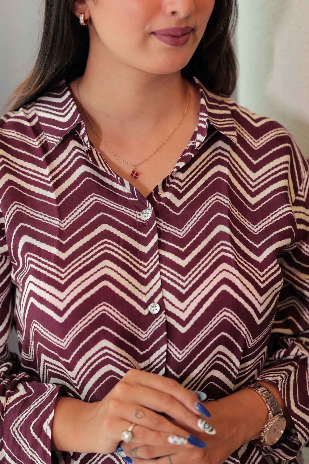 Eve Muslin Chevron Printed Co-ord Set image 5