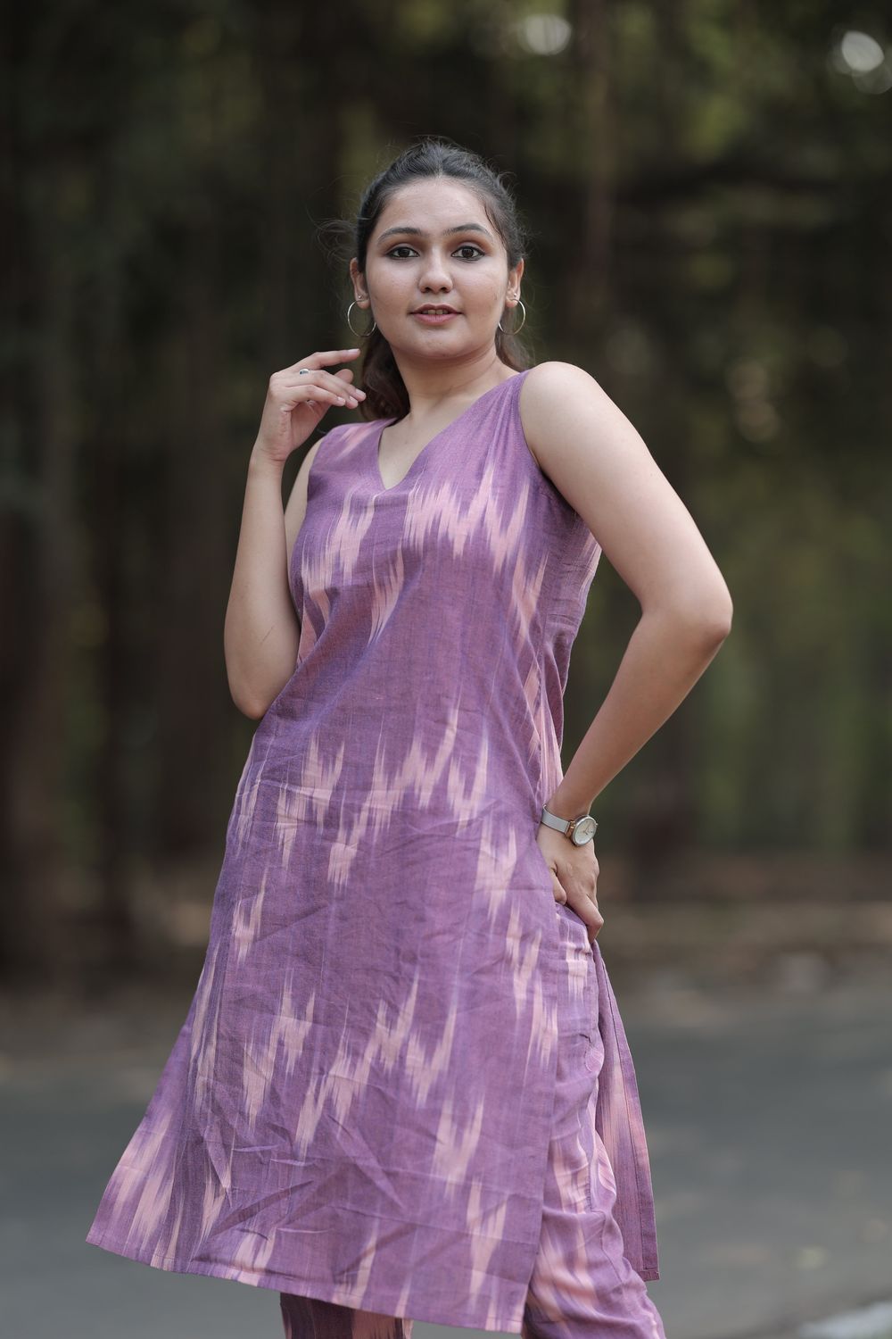 Swaraa Ikkat Cotton Kurta Co-ord Set image 7