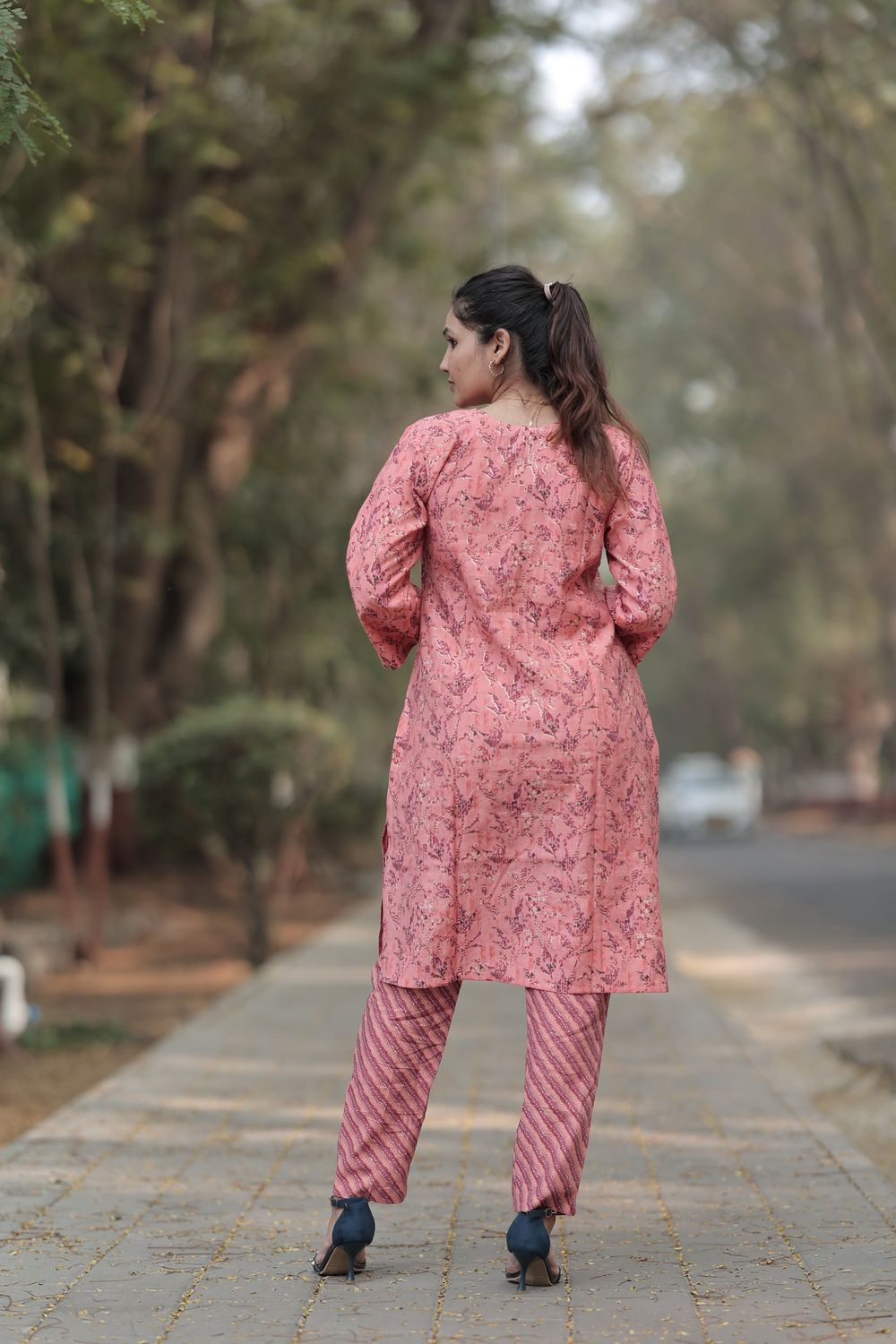 Anya Modal Chanderi Foil Print Kurta Co-ord Set image 5
