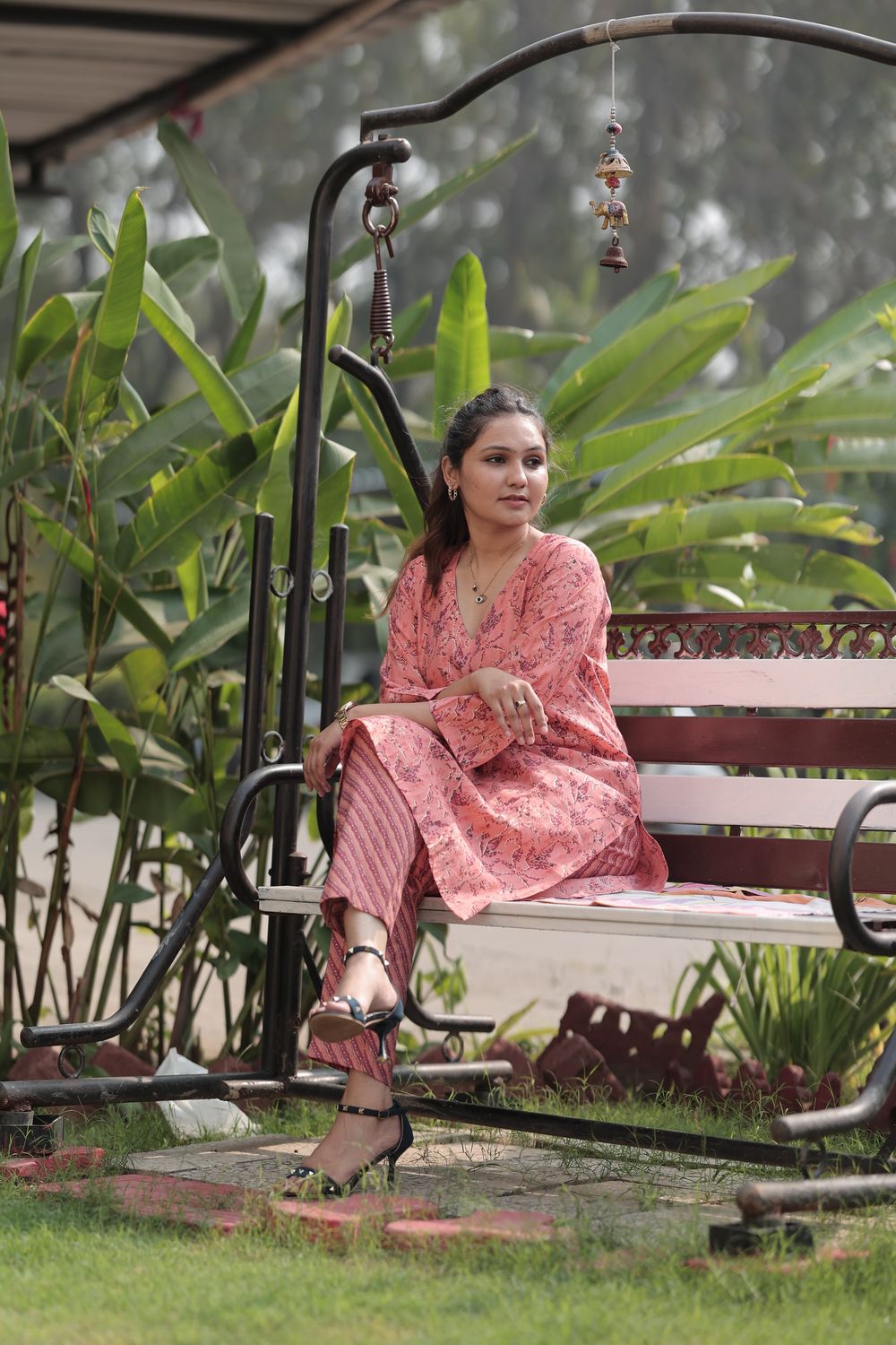 Anya Modal Chanderi Foil Print Kurta Co-ord Set image 7