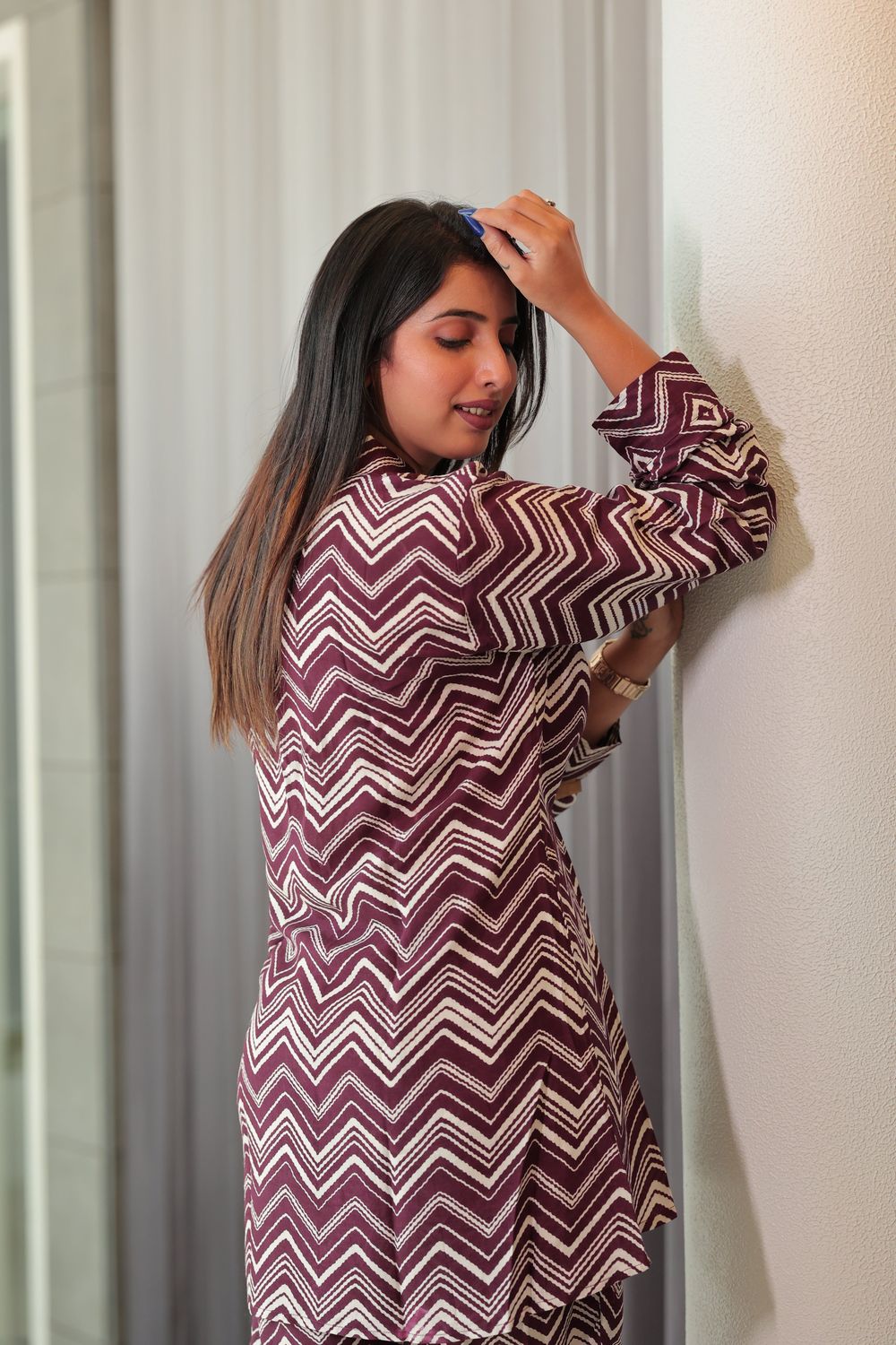 Eve Muslin Chevron Printed Co-ord Set image 8