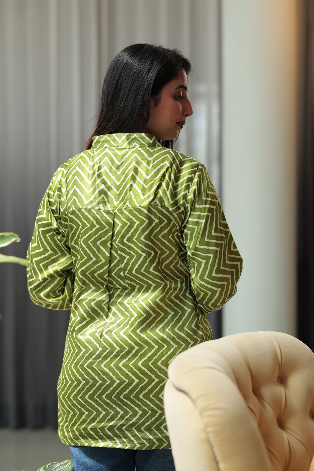 Trisha Gajji Silk Chevron Print Top image 6