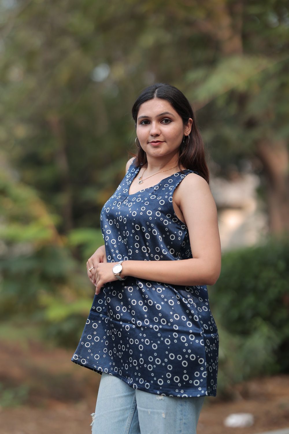 Diya Gajji Silk Dotted Top image 6