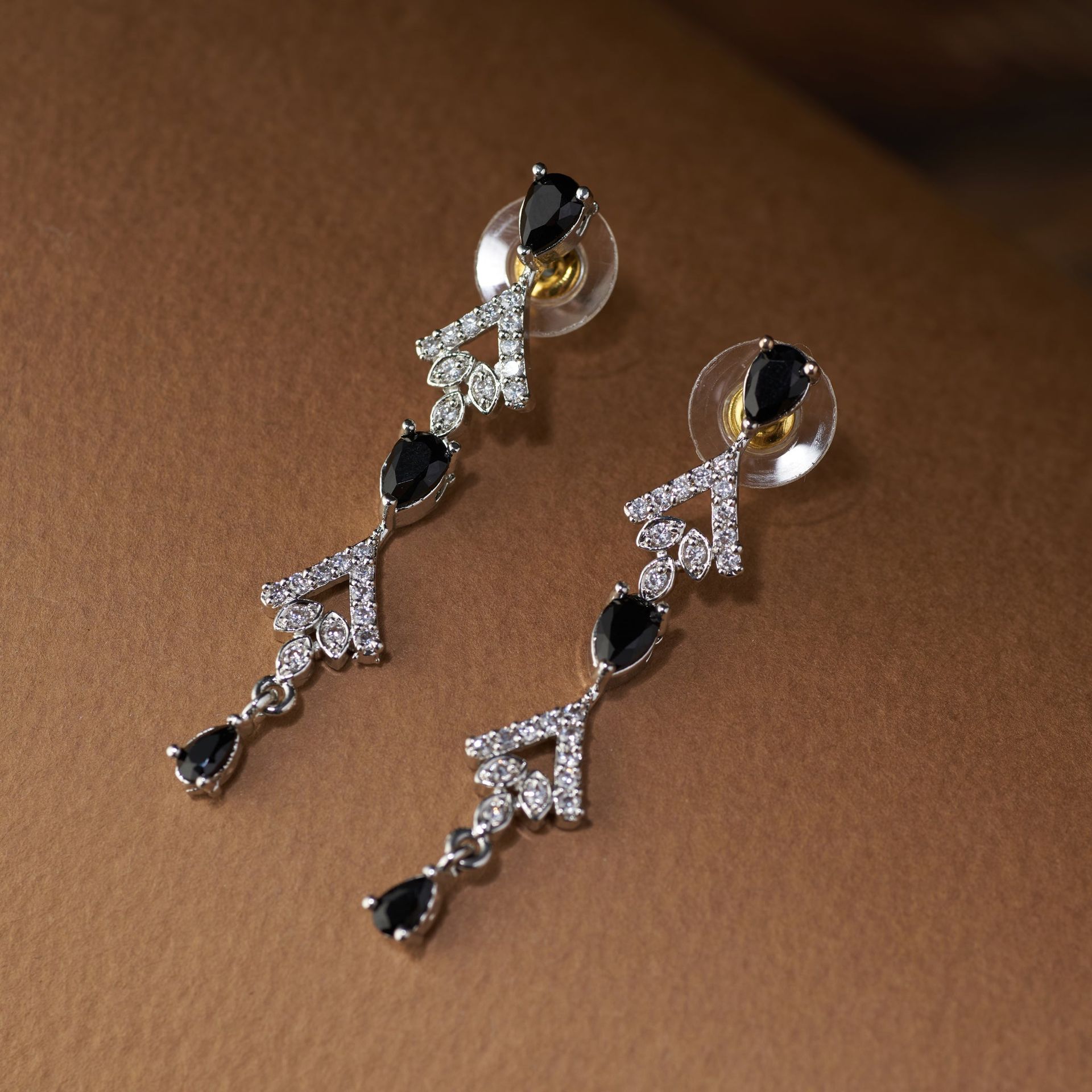 American Diamond Necklace Set| Dewdrop| Sola Black By Tilloma™ image 4