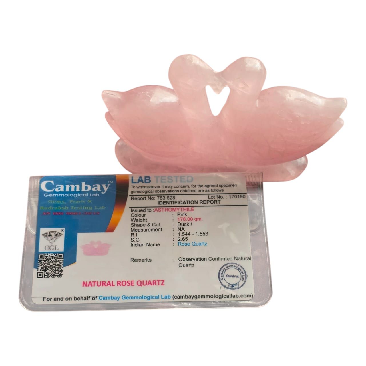Lab Certified Rose Quartz Swan Pair – Handcrafted Crystal Love & Harmony Décor | Tilloma™ image 3
