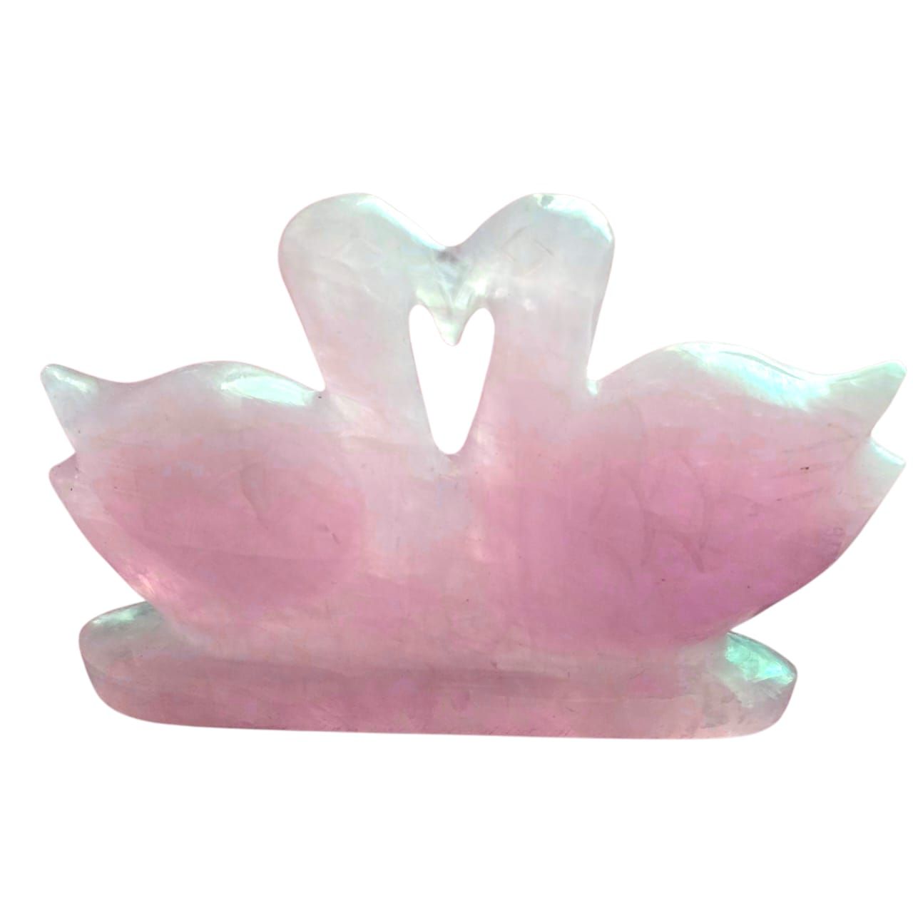 Lab Certified Rose Quartz Swan Pair – Handcrafted Crystal Love & Harmony Décor | Tilloma™ image 2