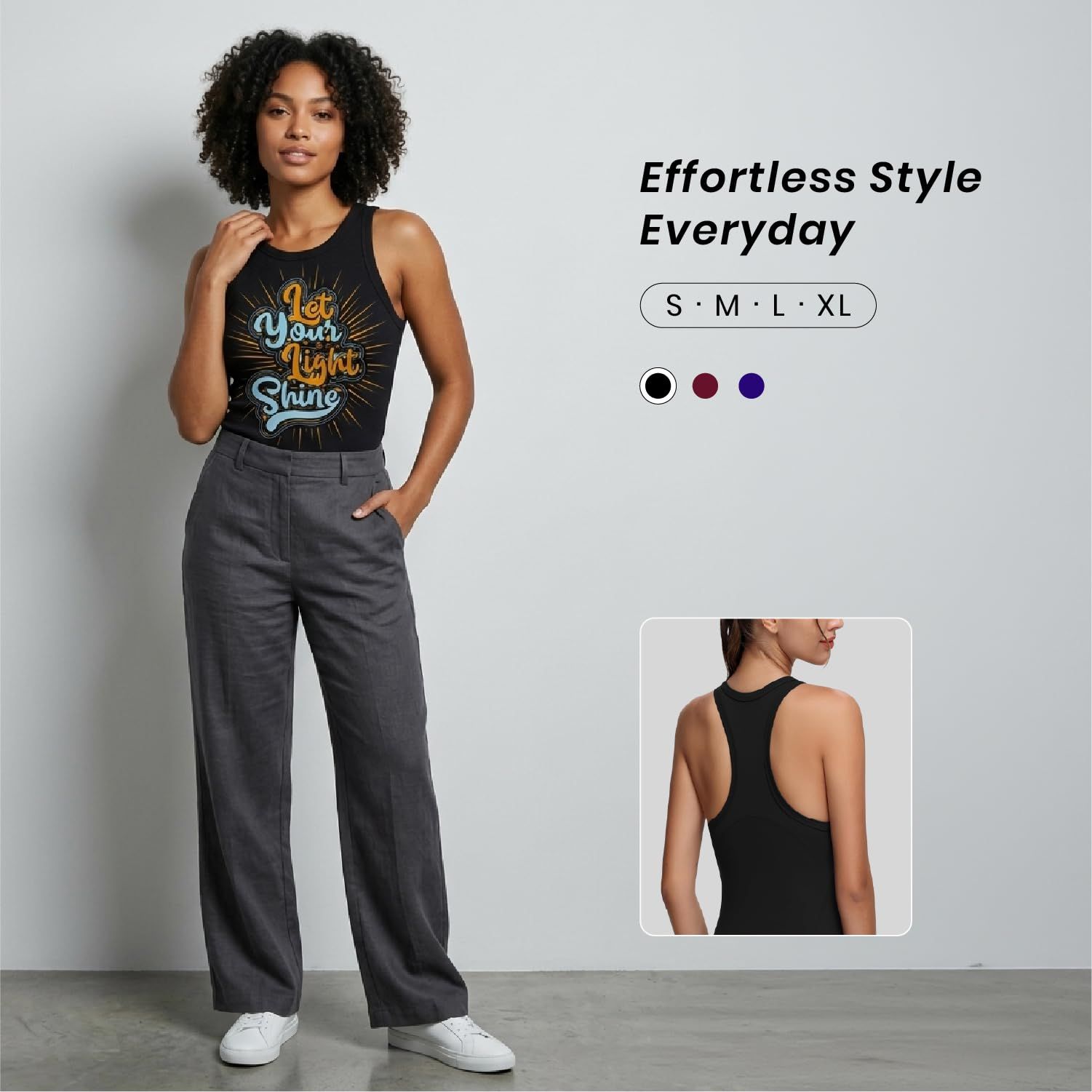 Trendzykart Let Your Light Shine Women's Tank Top - Black image 9