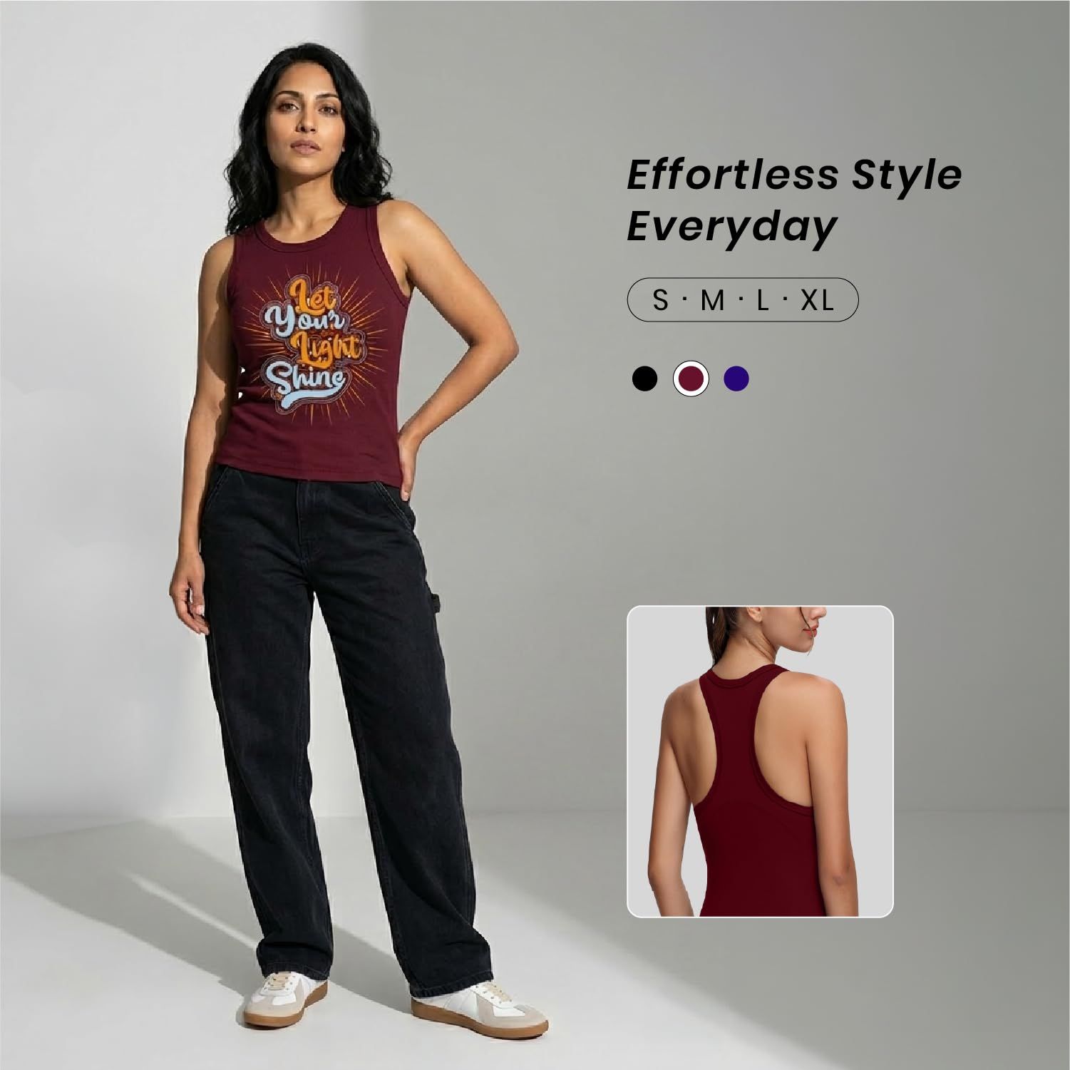Trendzykart Let Your Light Shine Women's Tank Top - Maroon image 11