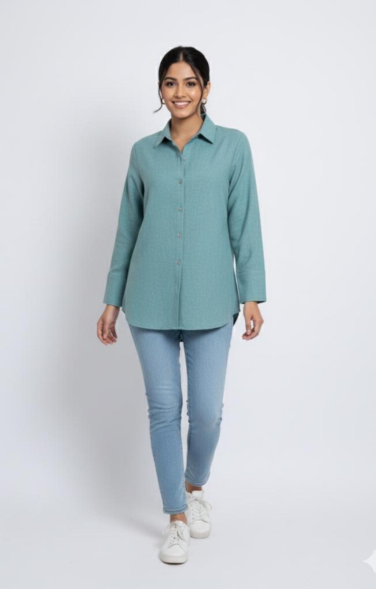 Teal Bloom Shirt image 3