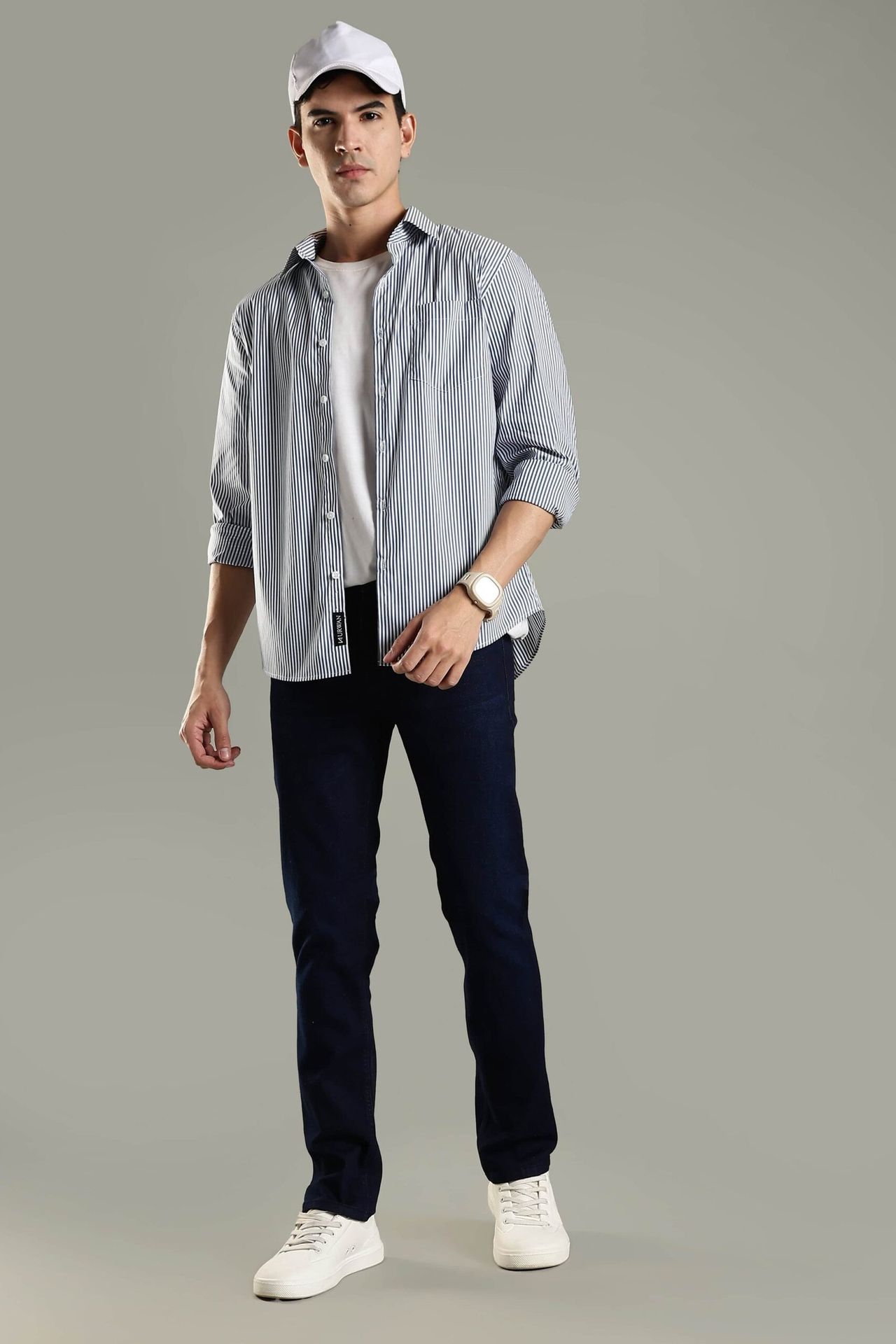 Earthy Stripes - White And Navy