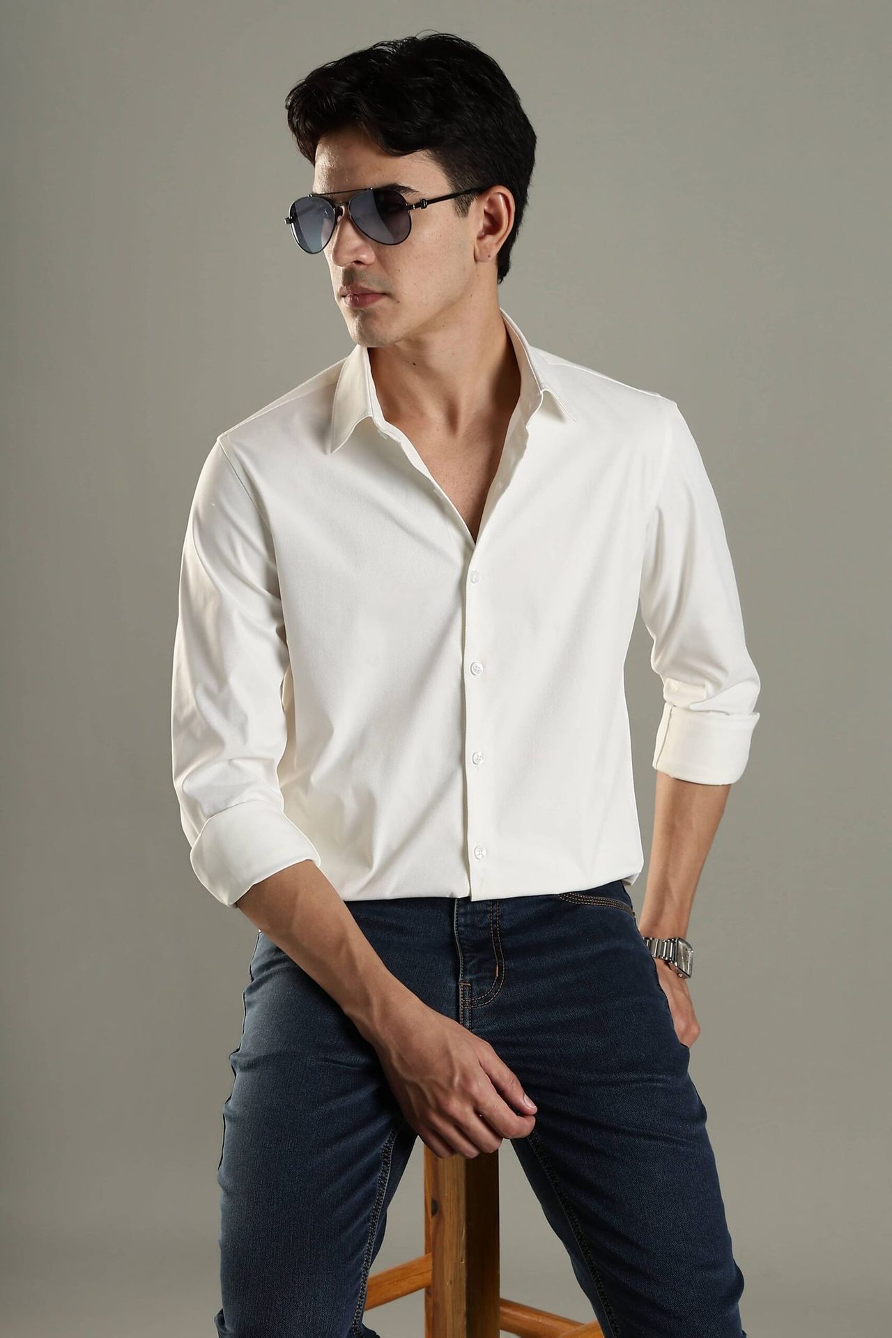 Active Casual Shirt - Pearl White