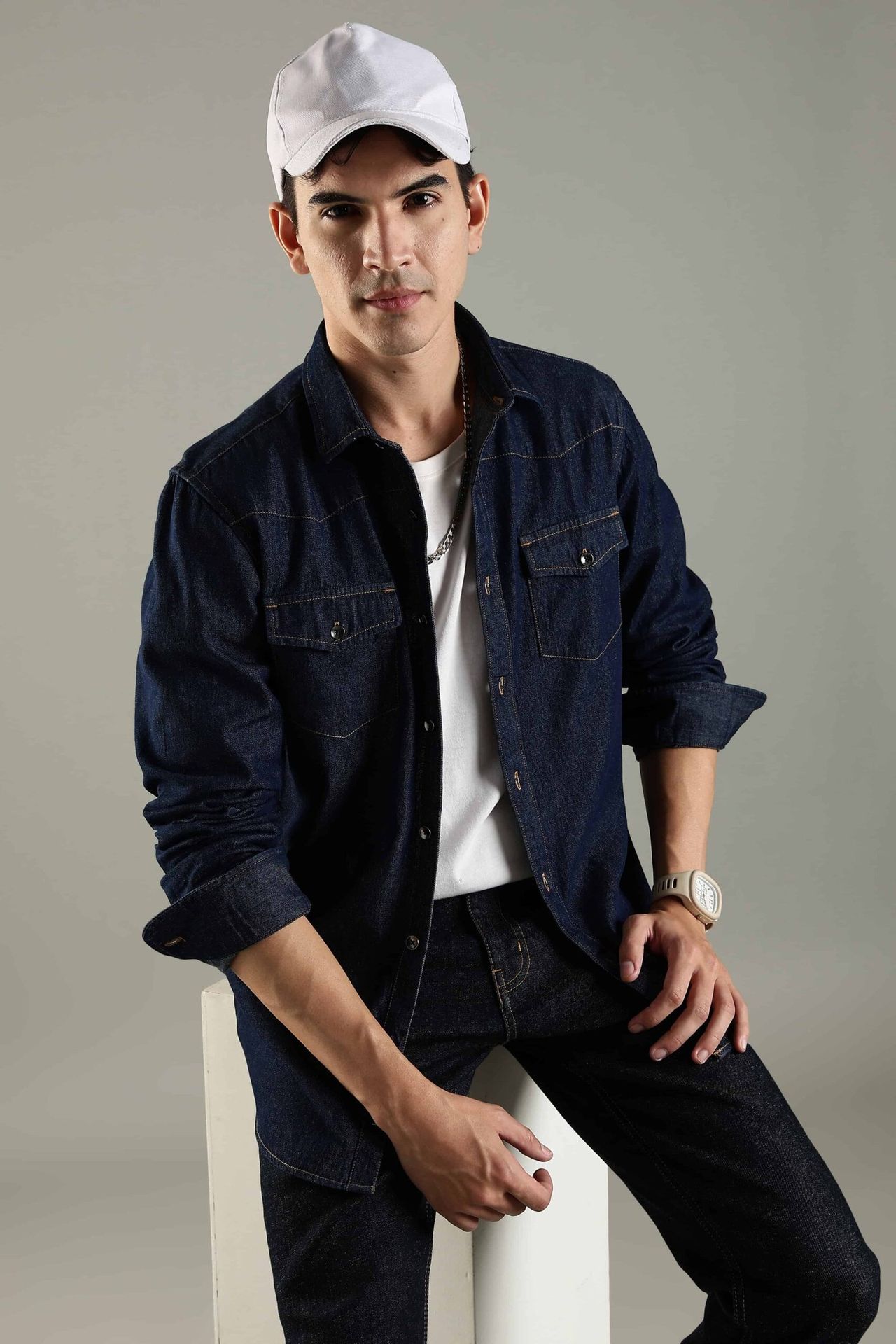 Vintage Denim Shirt - Indigo Blue