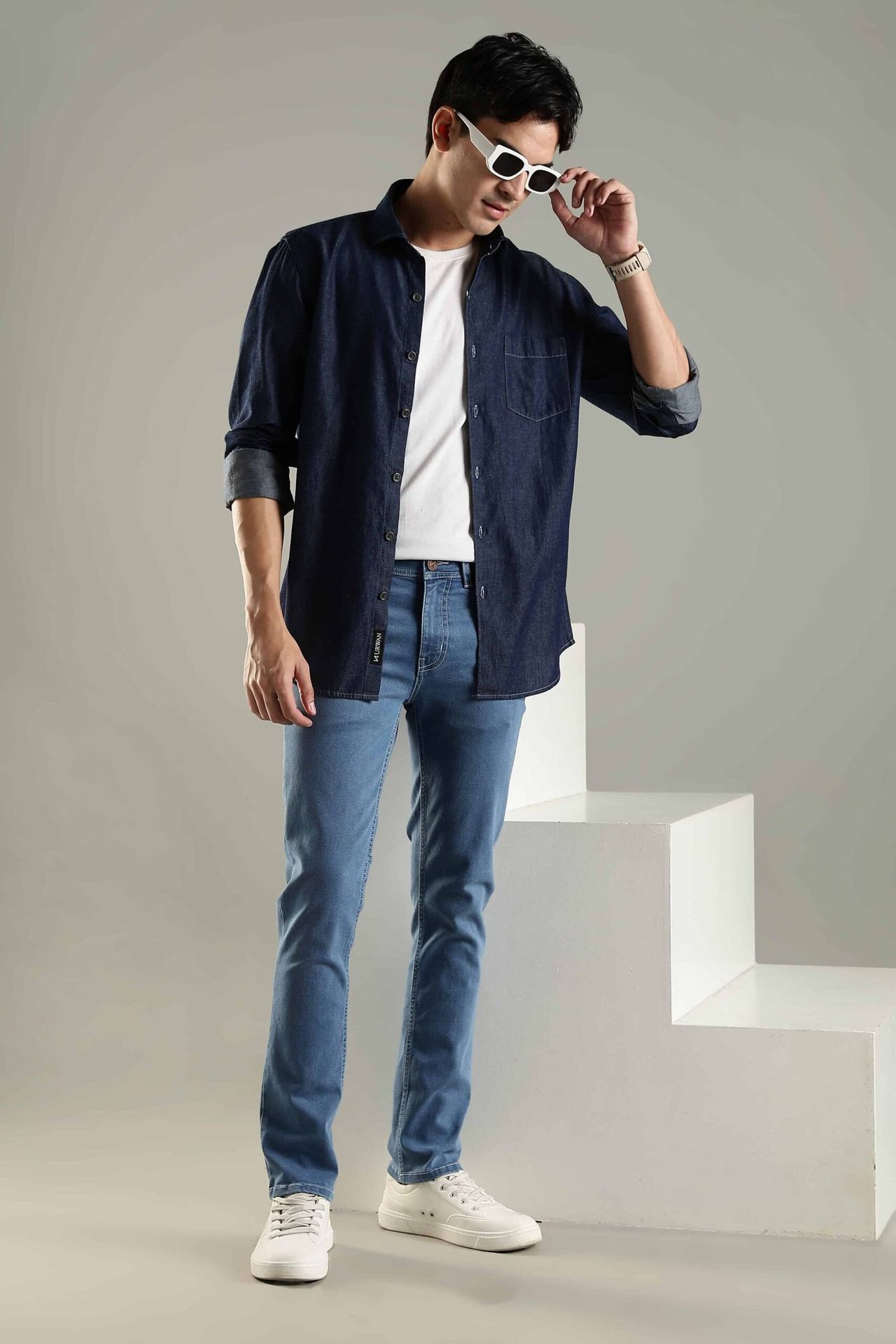Vintage Denim Shirt - Indigo Blue