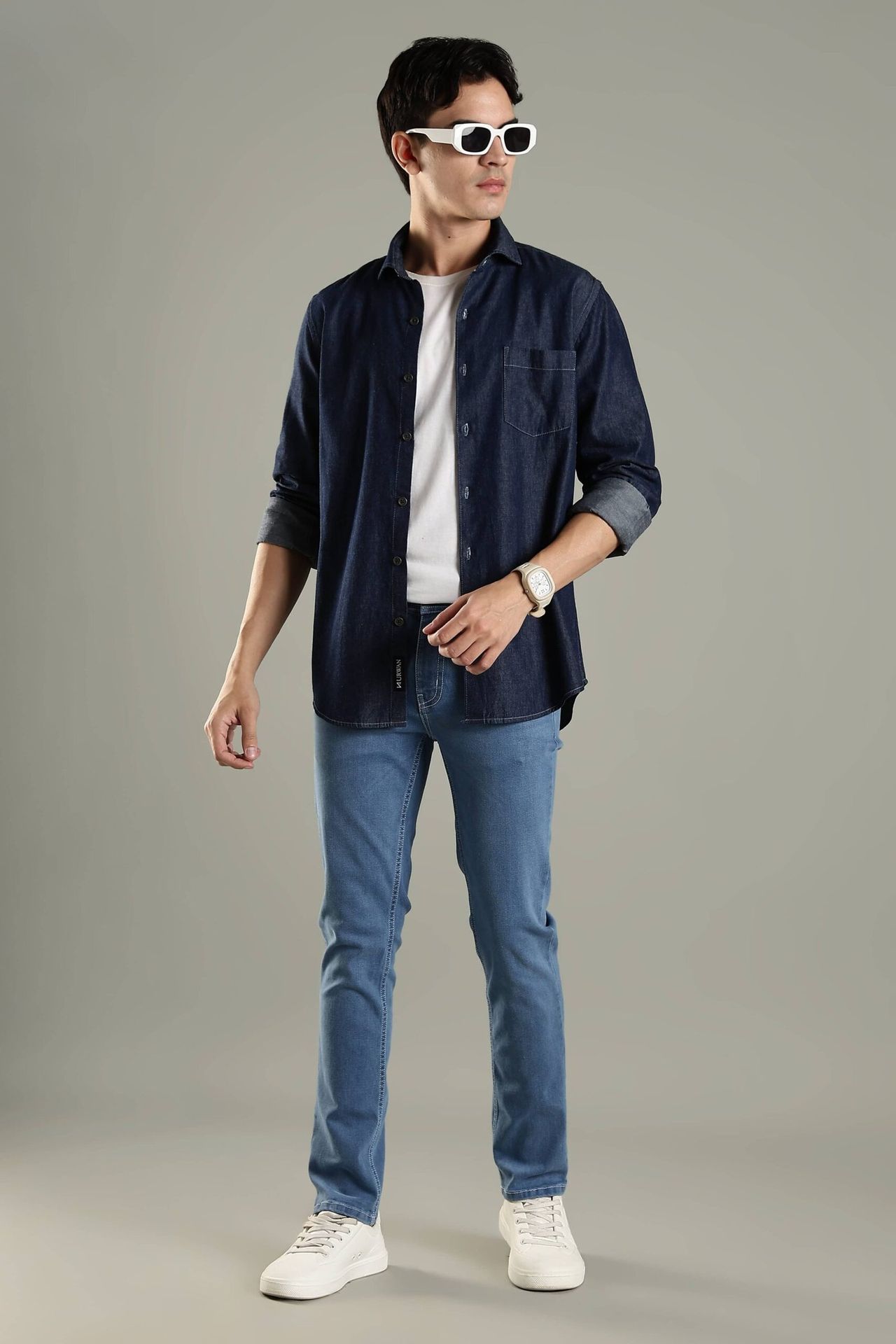 Vintage Denim Shirt - Indigo Blue image 2