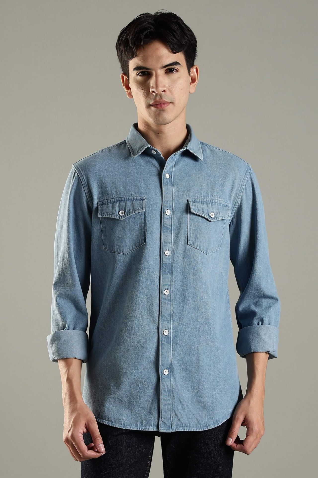 Vintage Denim Shirt - Ice Blue image 6
