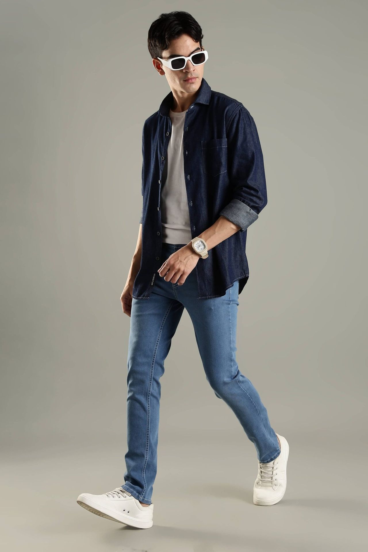 Vintage Denim Shirt - Indigo Blue image 3