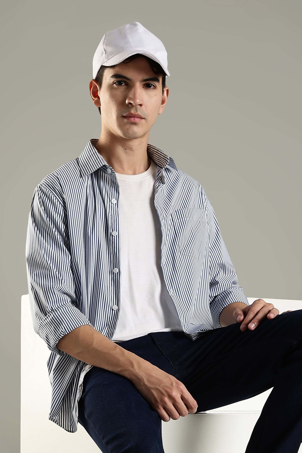 Earthy Stripes - White And Navy image 4