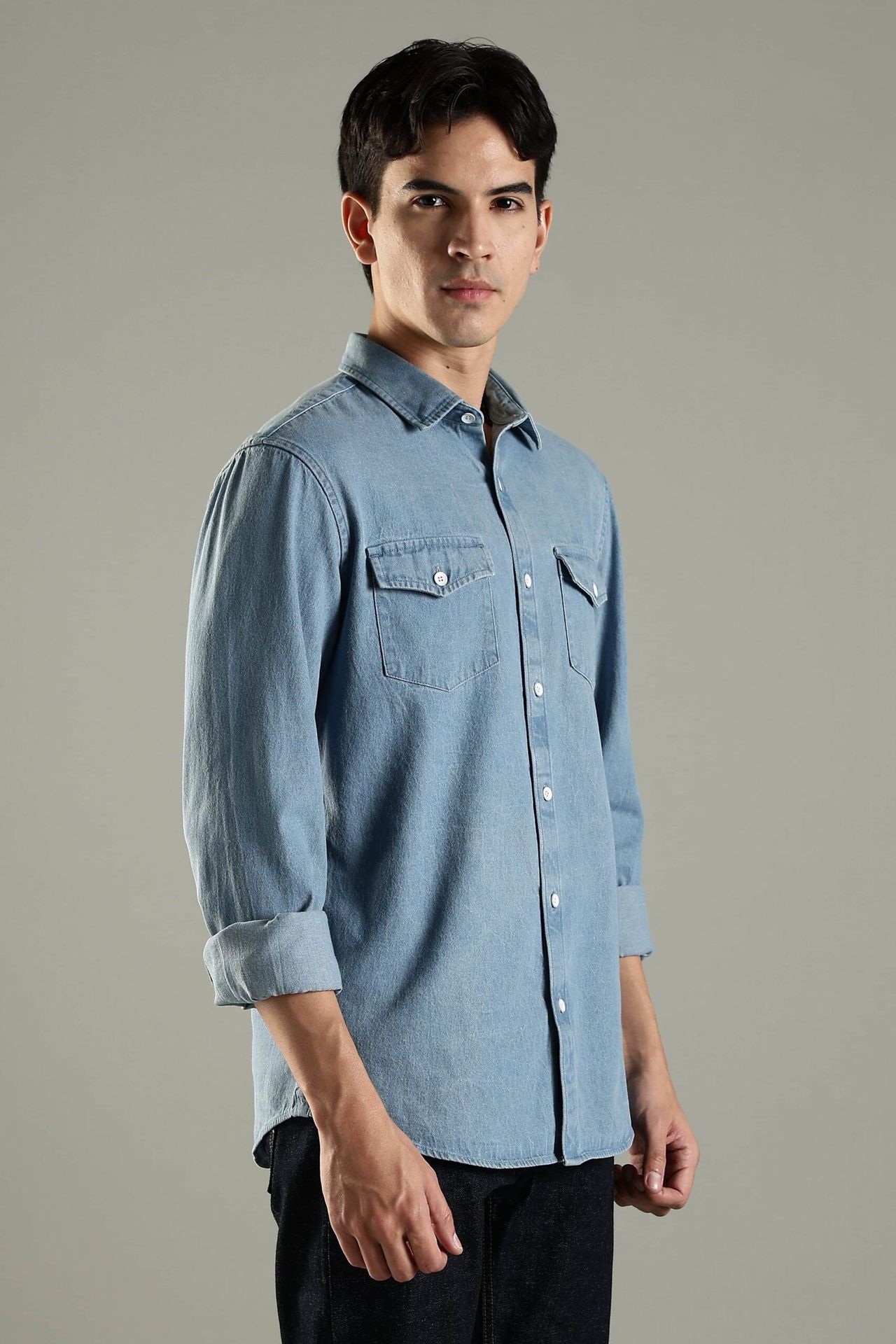 Vintage Denim Shirt - Ice Blue image 7