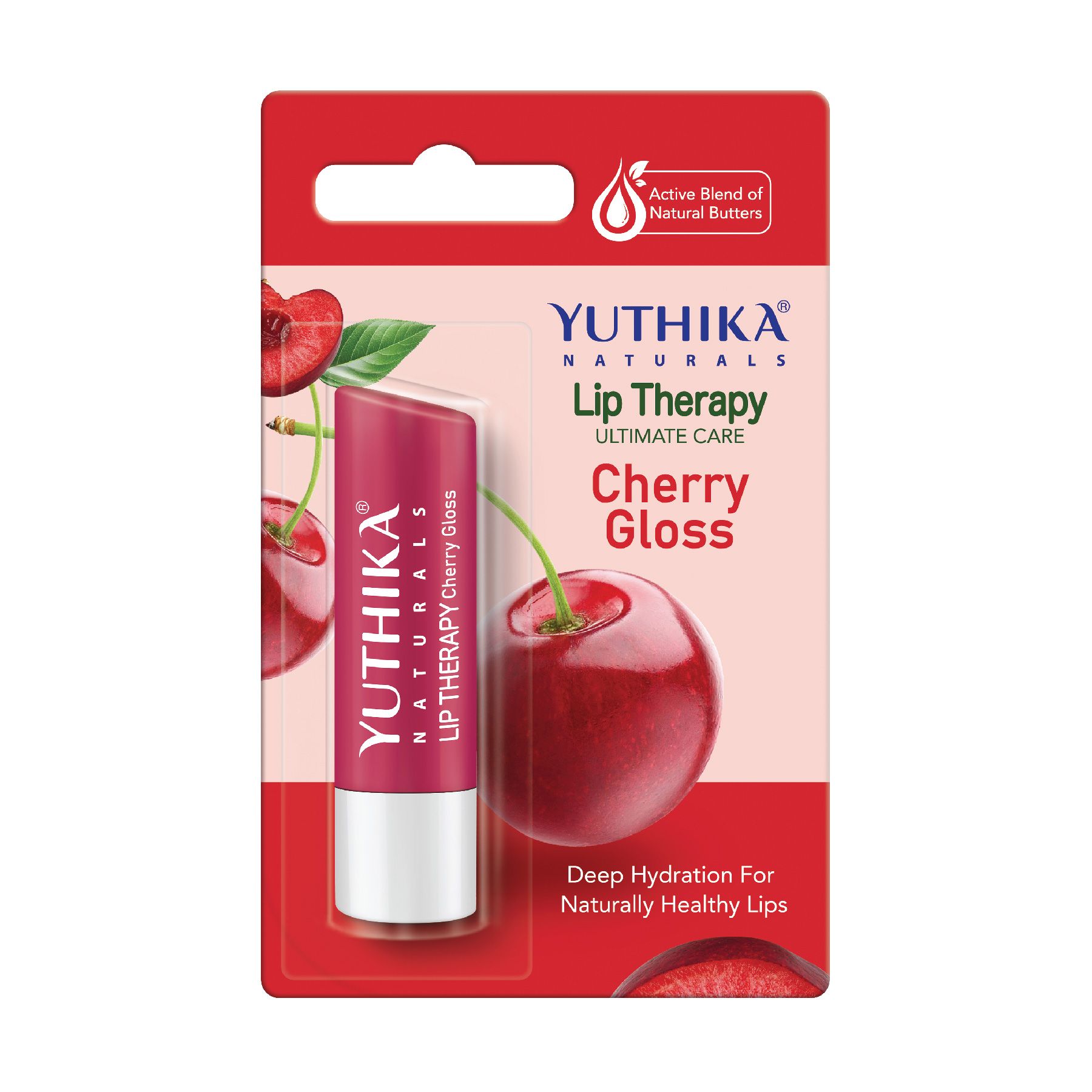 Yuthika Moisturizing Lip Balm – Cherry Gloss 4.8G | Repairs Dry, Damaged Lips With Natural Oils| Hydrated & Smooth Lips | Glossy Finish