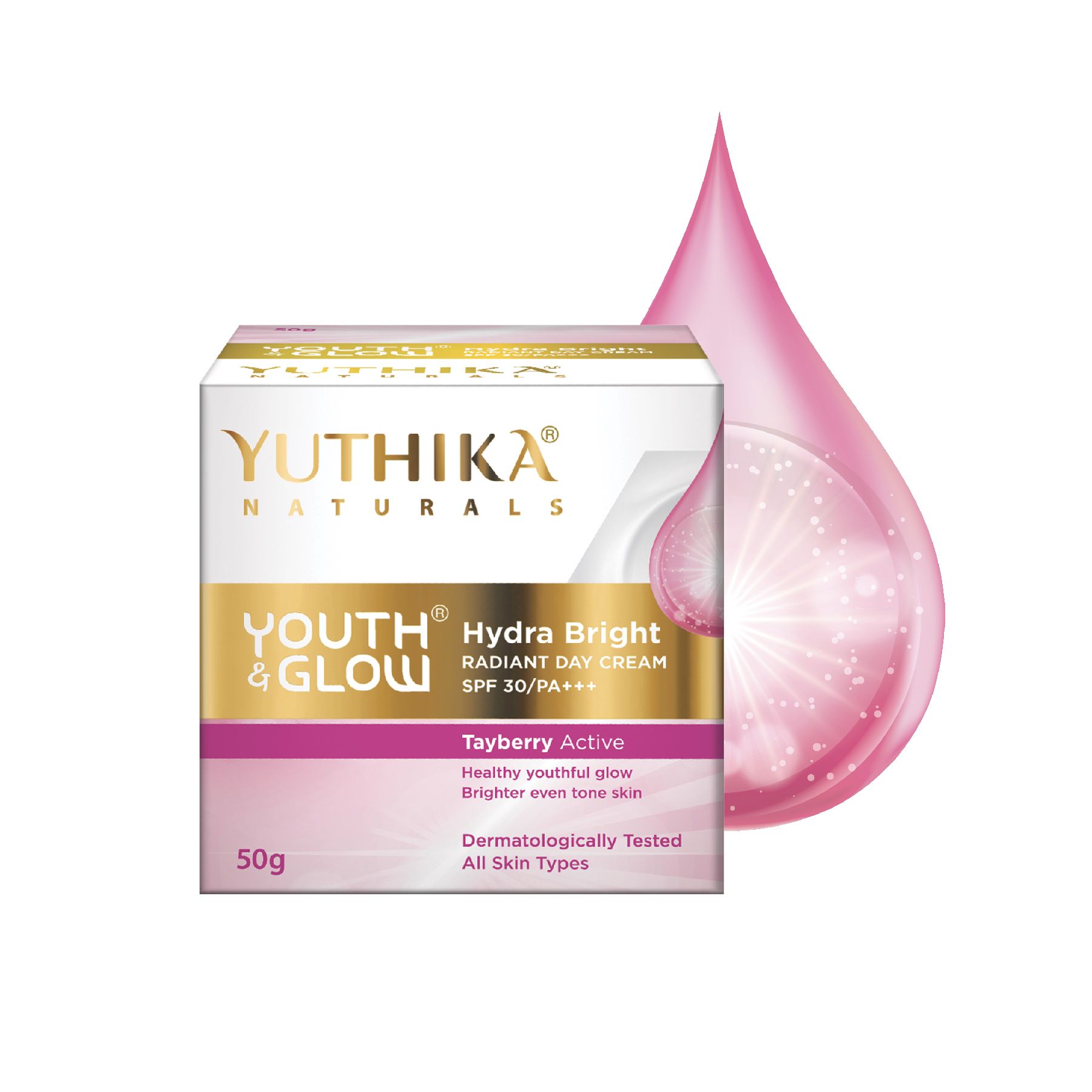 Yuthika Youth & Glow Day Cream For Women Spf30/pa+++, Oil-free, Non-sticky, Reduces Dark Spots, Fine Lines & Wrinkles, Dermatologist Tested For All Skin Types (50G)