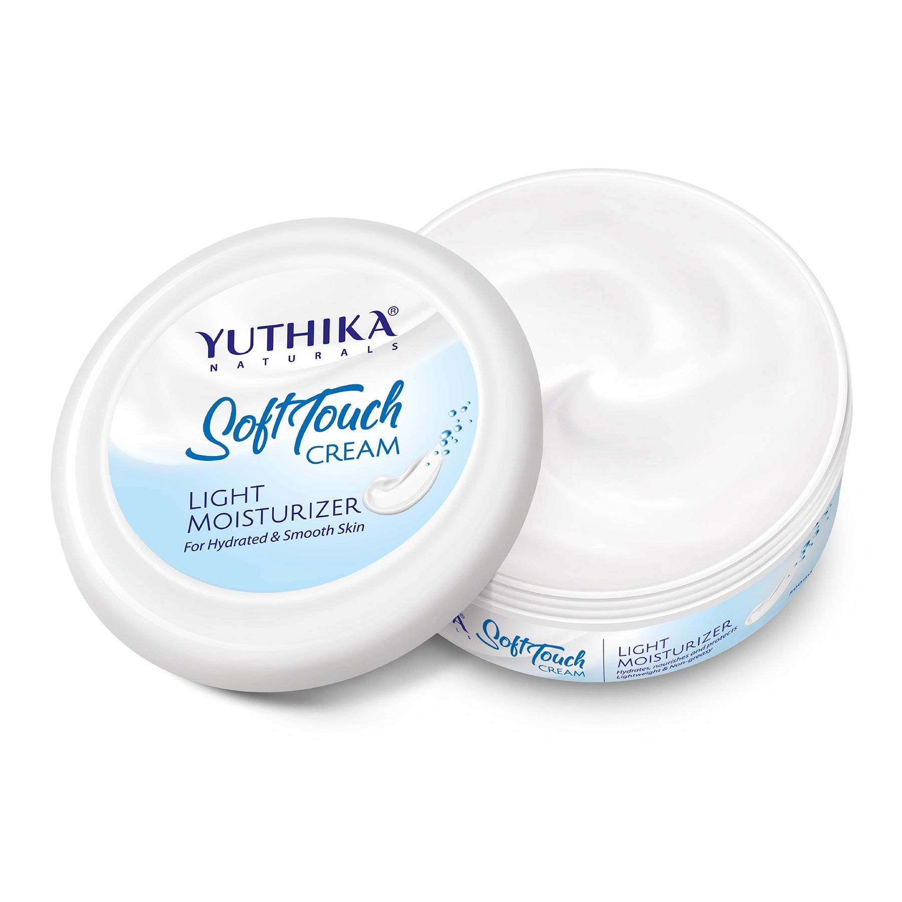 Yuthika Naturals Soft Touch Light Moisturizer Cream | Non-sticky & Deep Nourishment | For Face, Hand & Body | Glycerin, Shea Butter & Vitamin E |(200G)