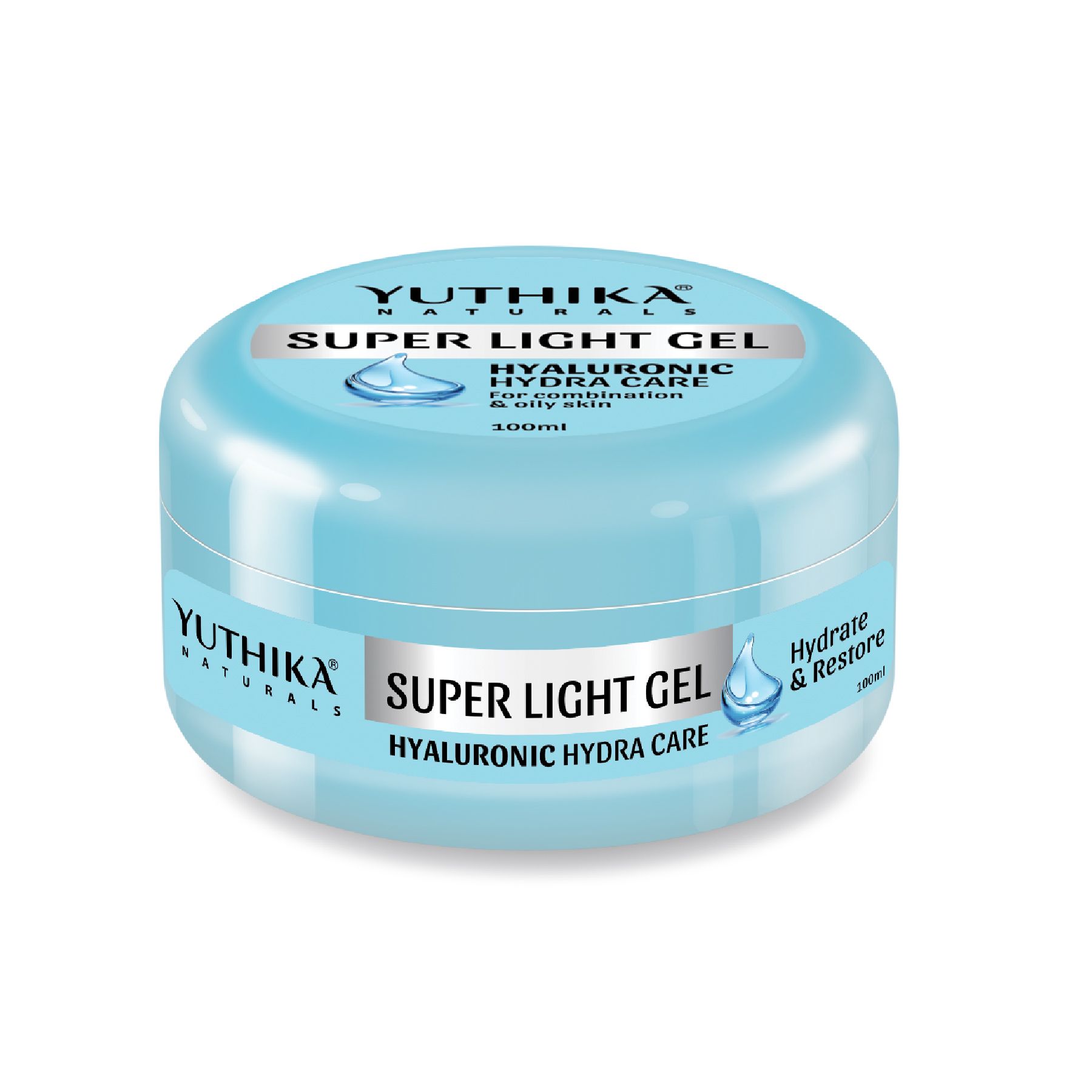 Yuthika Super Light Gel Face Moisturizer With Hyaluronic Acid 100ML | Oil-free & Non Sticky | Face Gel For Combination & Oily Skin | Moisturizer Cream