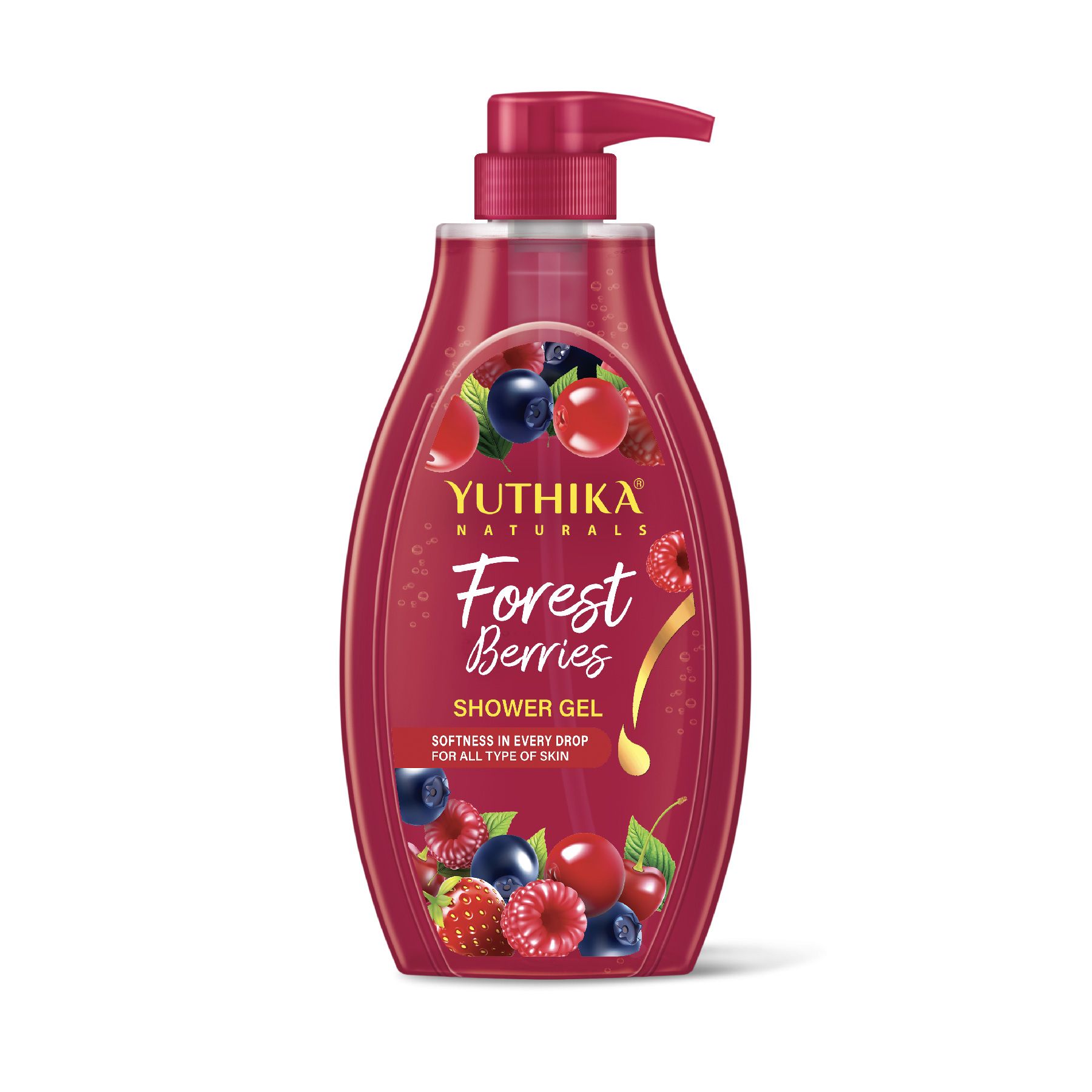 Yuthika Forest Berries Body Wash Shower Gel 750 Ml | Gentle Cleanser For Women & Men | Refreshing Fragrance | Suitable For All Skin Types | Daily Nourishing Bath Care