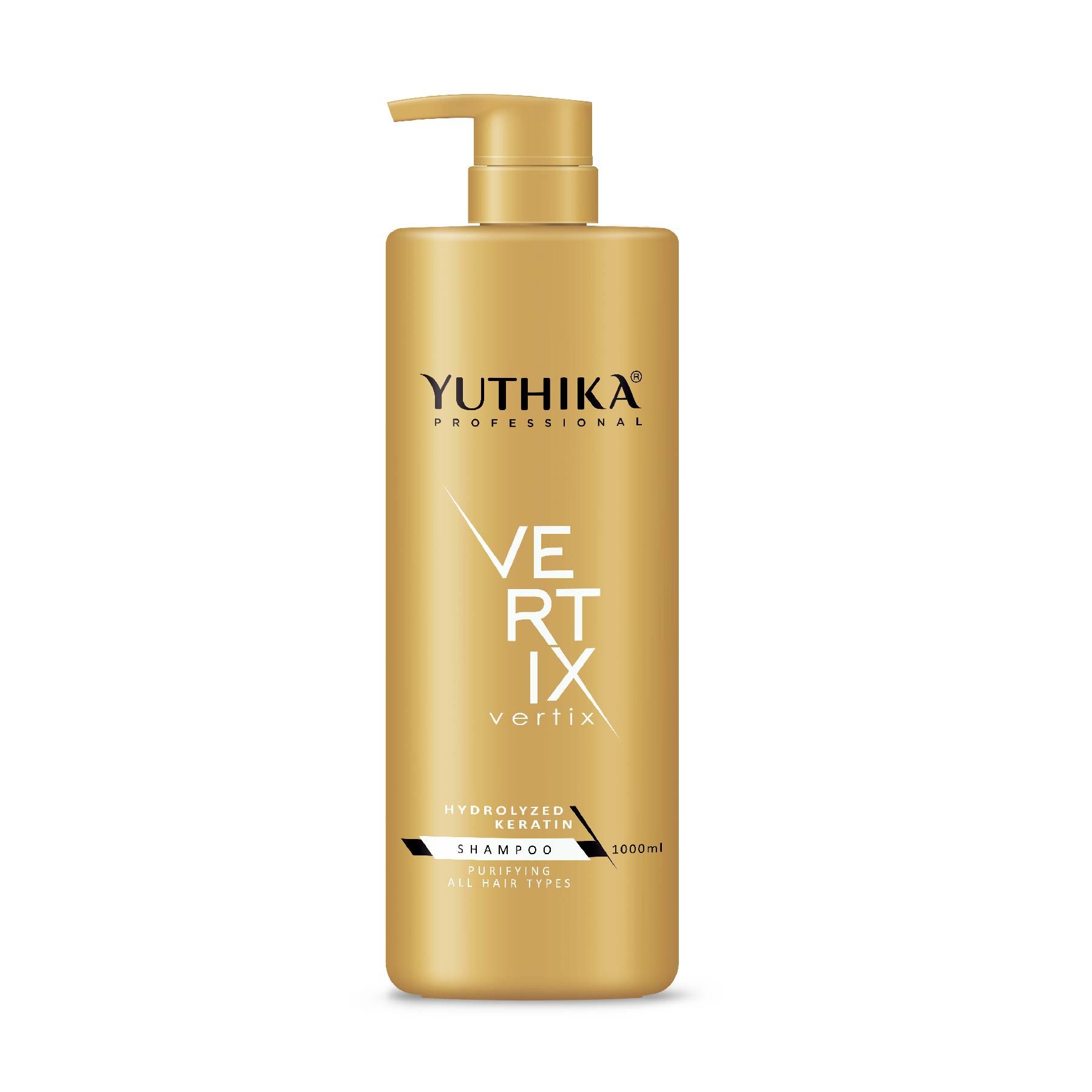 Yuthika Professional Vertix Hydrolyzed Keratin Purifying Shampoo For All Hair Types 1000ML I Deep Cleansing, Removes Dirt, Impurities & Strengthens