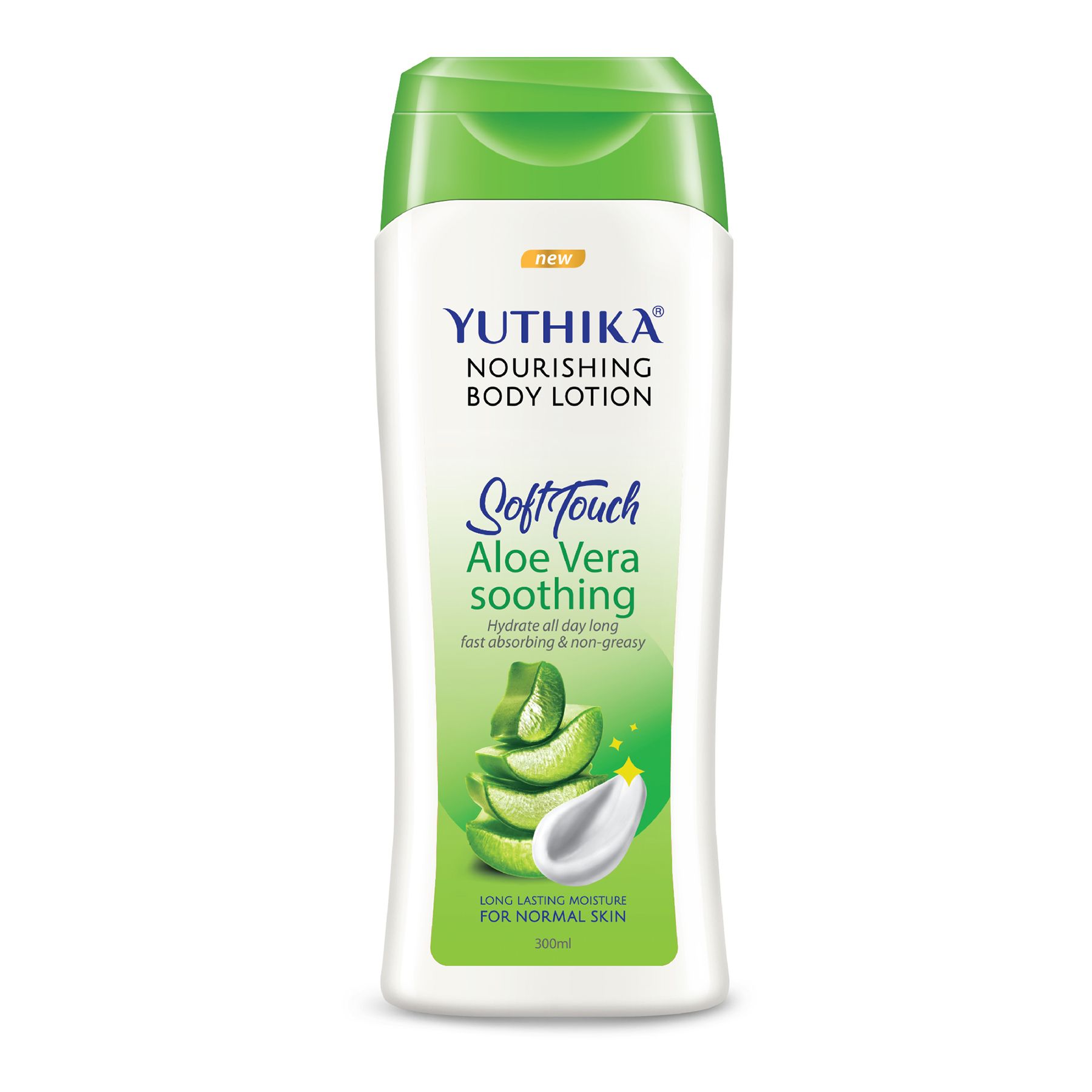 Yuthika Aloe Vera Soft Touch Body Lotion For Women & Men, Lightweight, Non-greasy Moisturizer For Soft, Smooth Skin, All Skin Types (300ML)